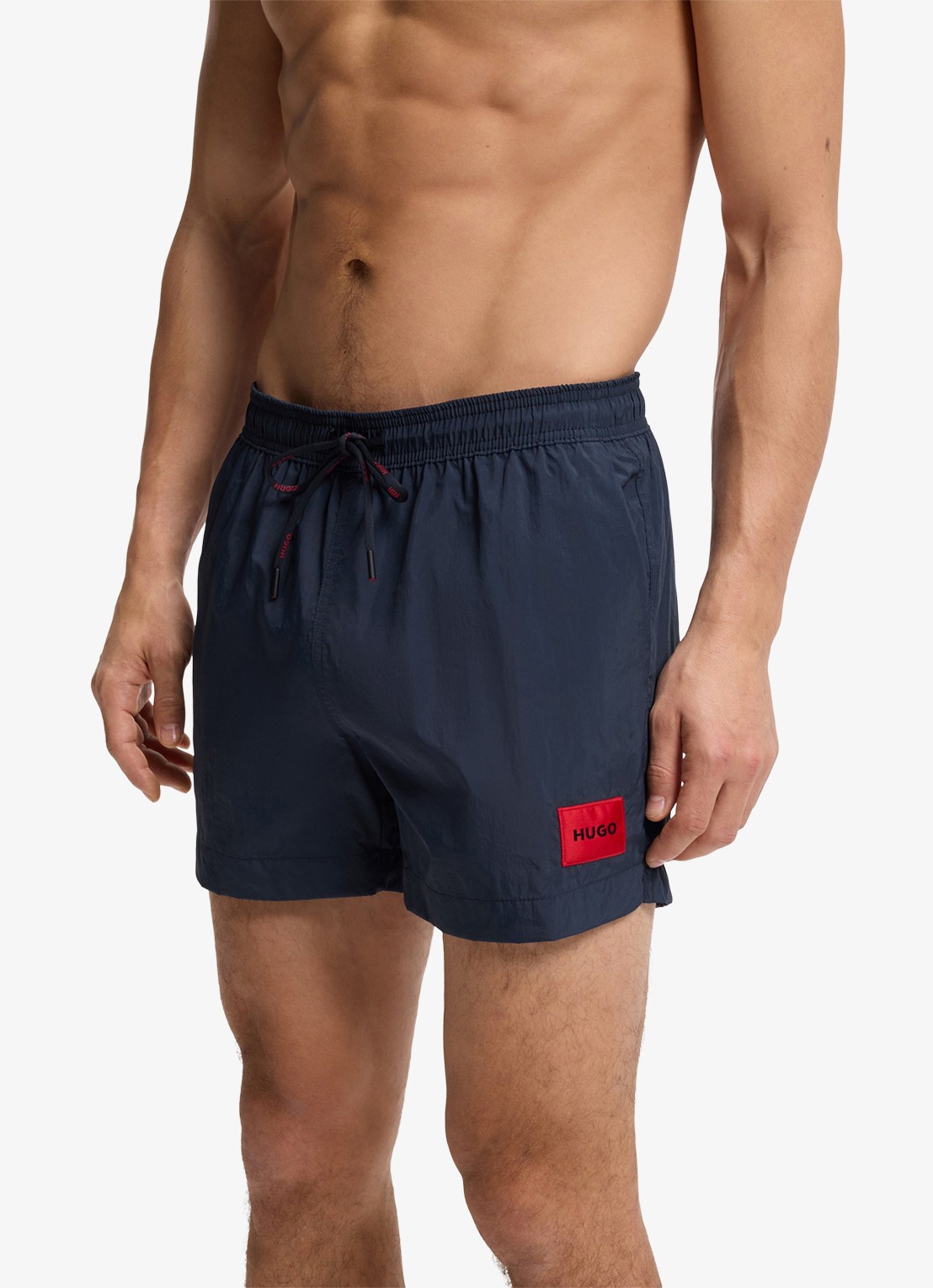HUGO Sneldrogende zwemshorts met logolabel - detail 4 navy-410 / blauw
