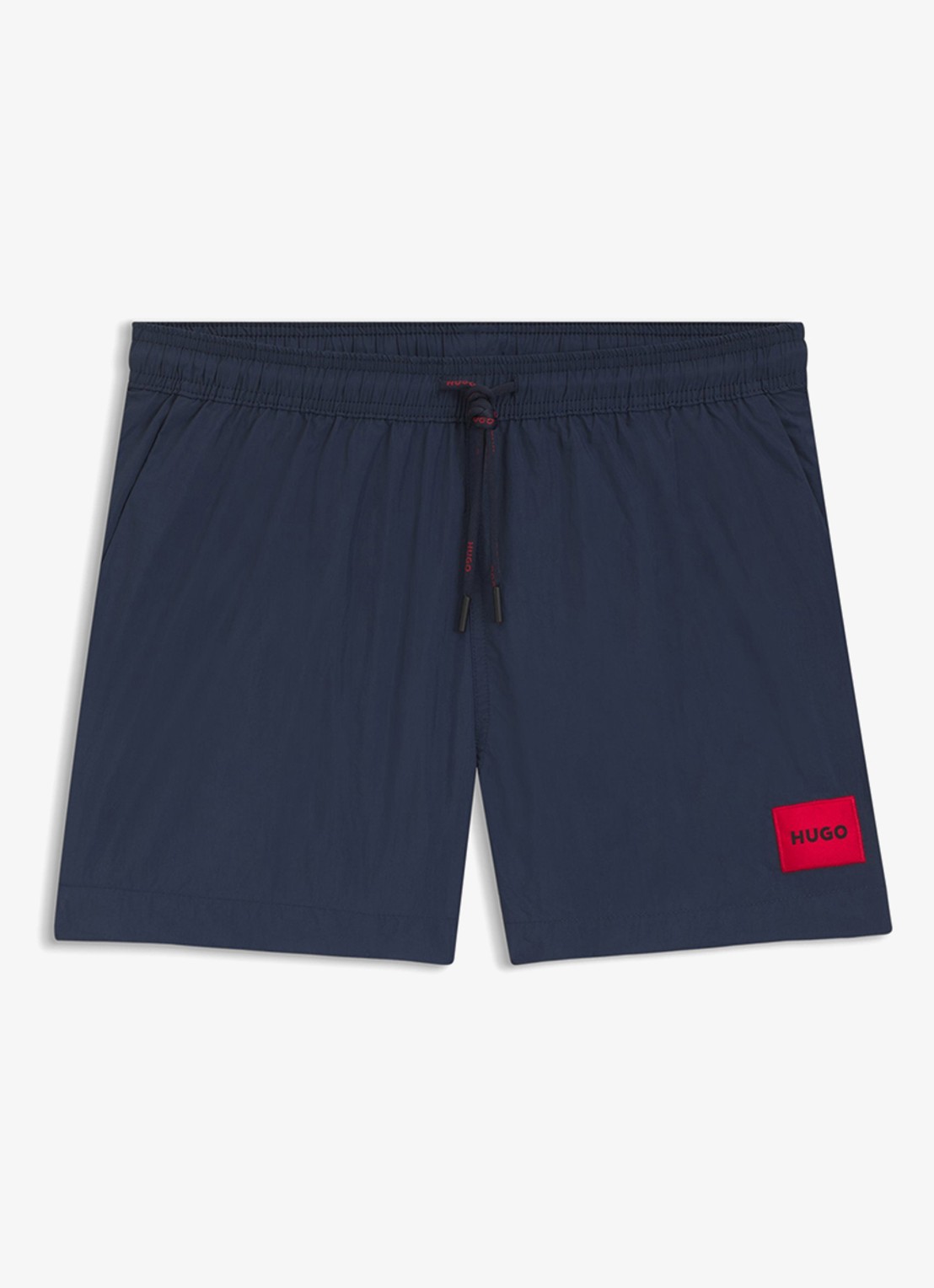 HUGO Sneldrogende zwemshorts met logolabel - voorkant 2 navy-410 / blauw