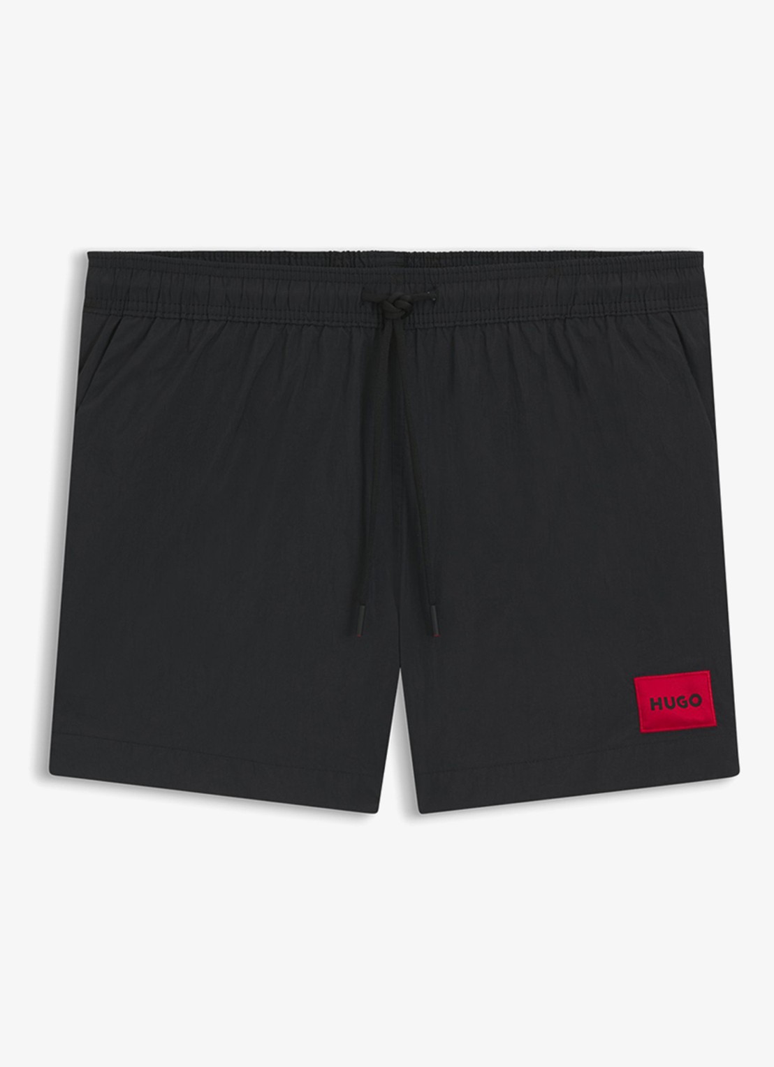 HUGO Sneldrogende zwemshorts met logolabel - voorkant black-001 / zwart