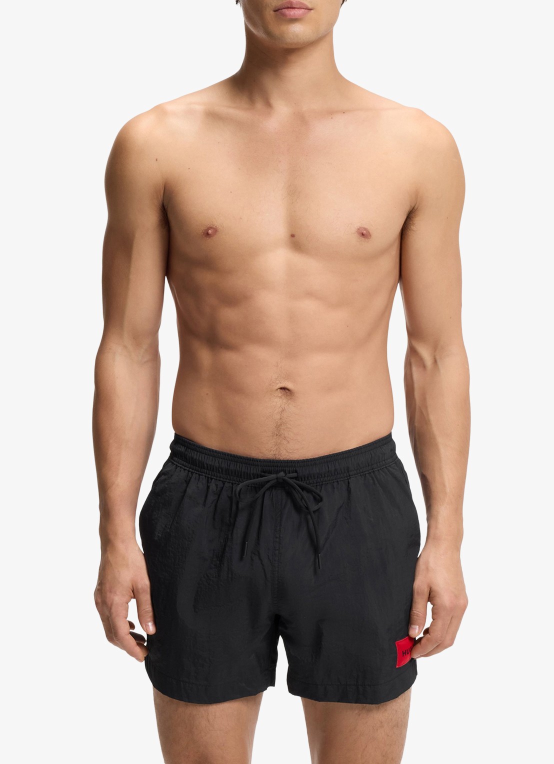 HUGO Sneldrogende zwemshorts met logolabel - detail 2 black-001 / zwart