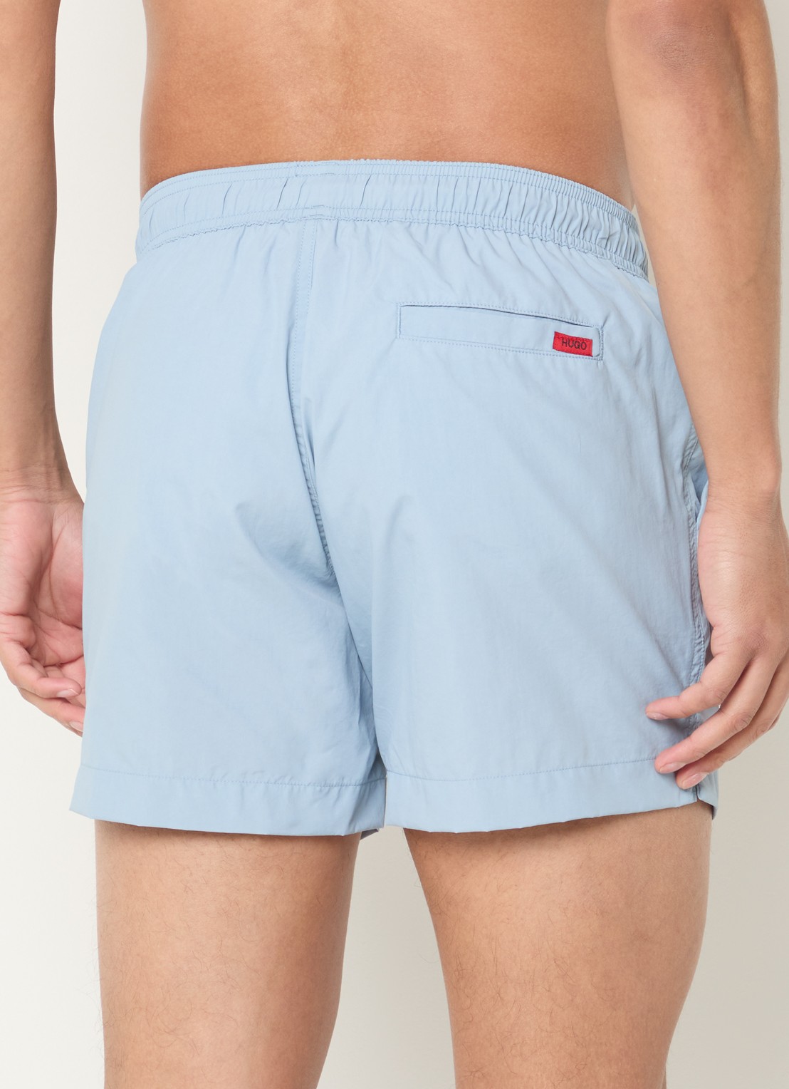 HUGO Sneldrogende zwemshorts met logolabel - achterkant 2 open blue-483 / blauw
