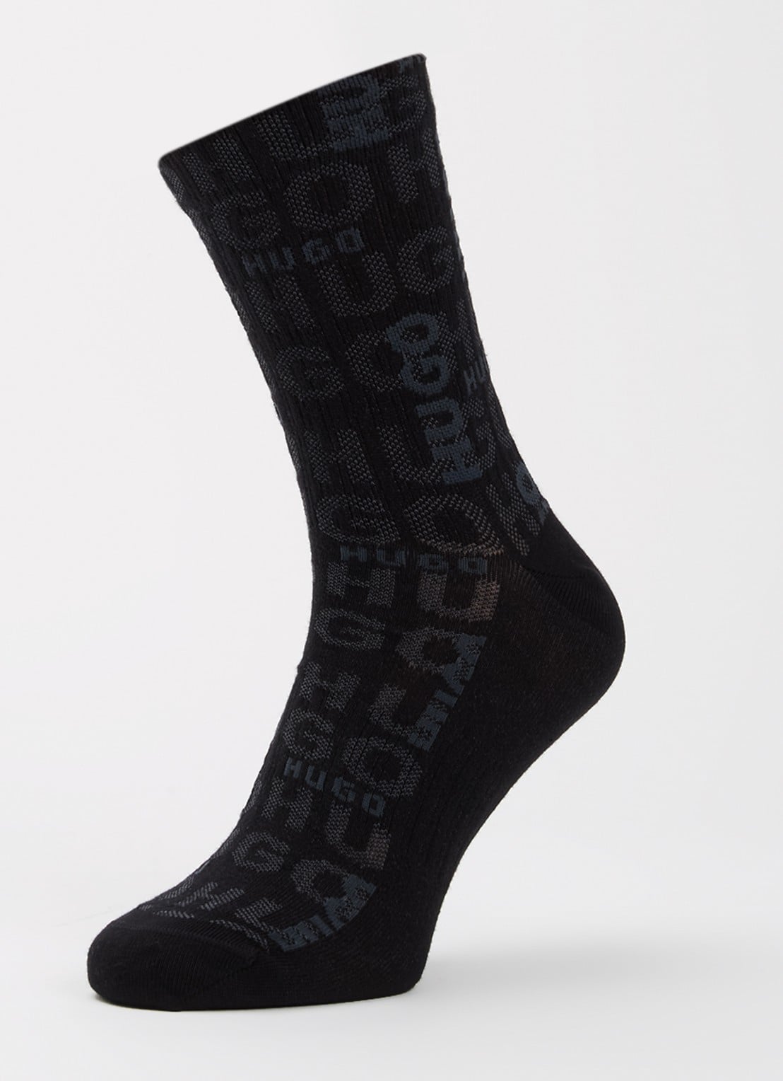 HUGO Sokken in katoenblend in 3-pack - detail zwart