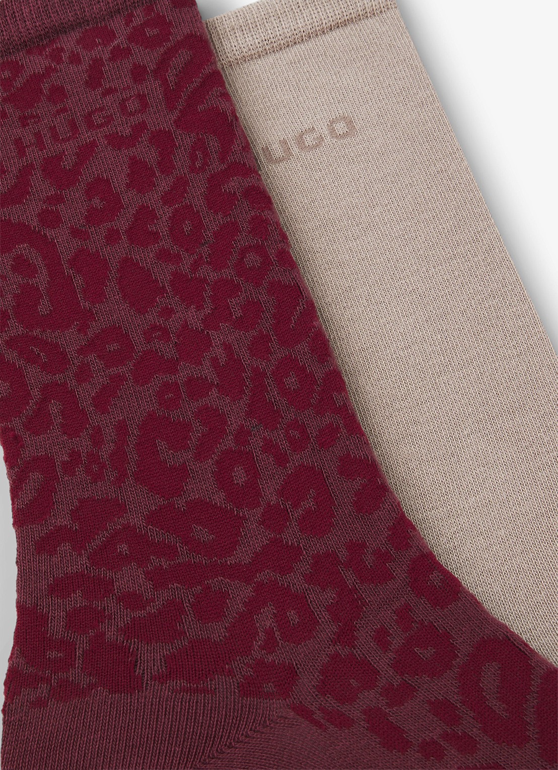 HUGO Sokken in katoenblend met print in 2-pack - detail 2 bordeauxrood