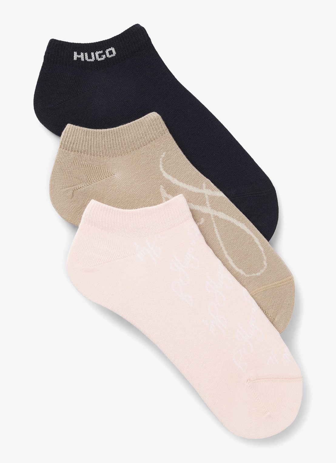 HUGO Sokken met logo 3-pack  - voorkant multicolor