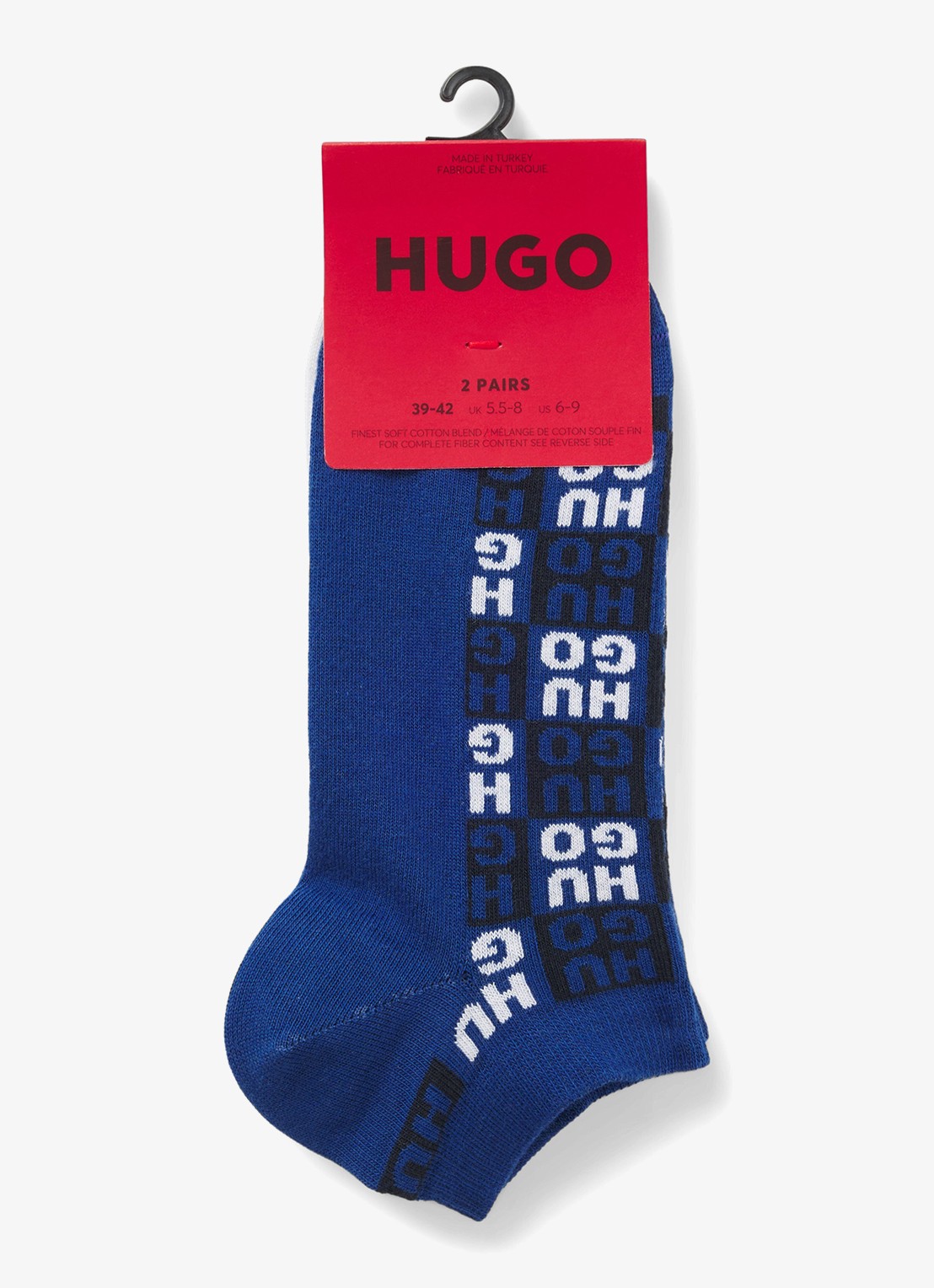 HUGO Sokken met logo in 2-pack - voorkant 2 donkerblauw