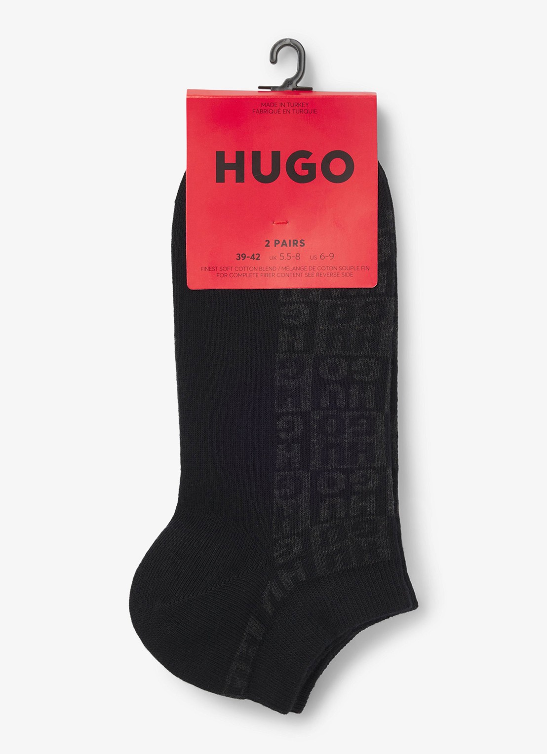 HUGO Sokken met logo in 2-pack - achterkant zwart
