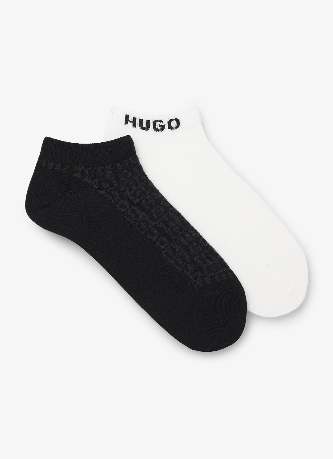 HUGO Sokken met logo in 2-pack - voorkant 2 zwart