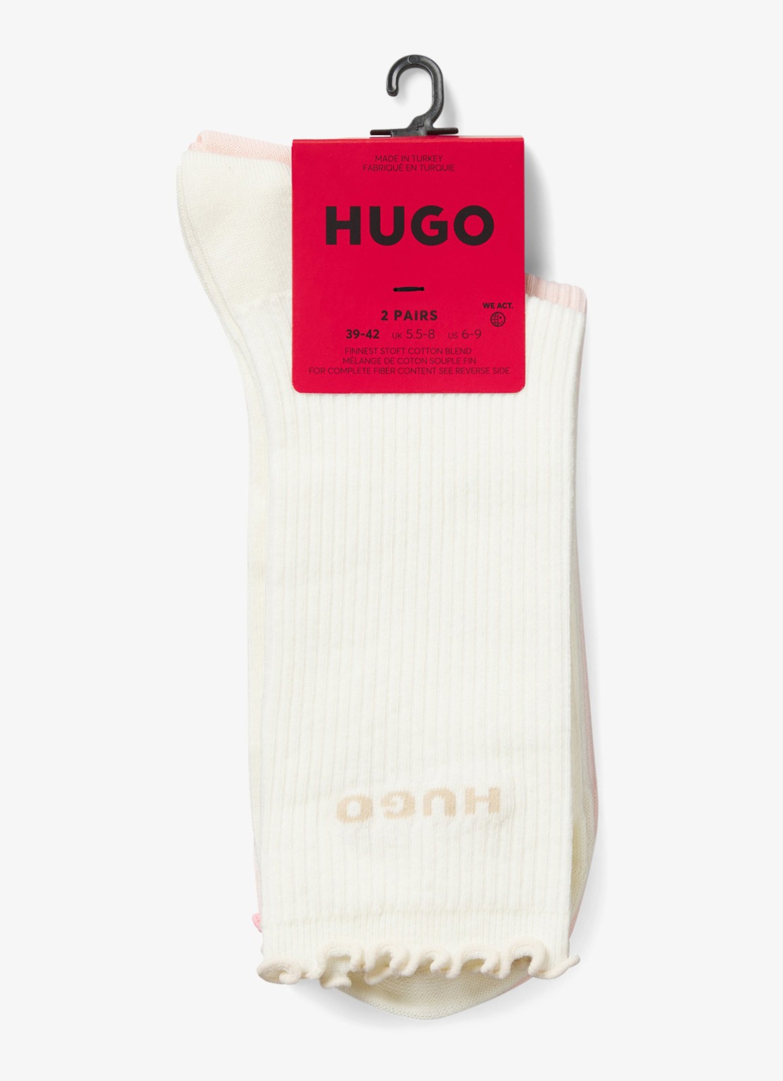HUGO Sokken met logo in 2-pack - detail 3 lichtroze