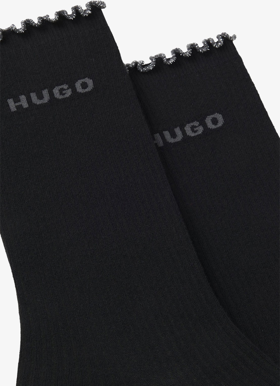 HUGO Sokken met logo in 2-pack - detail zwart