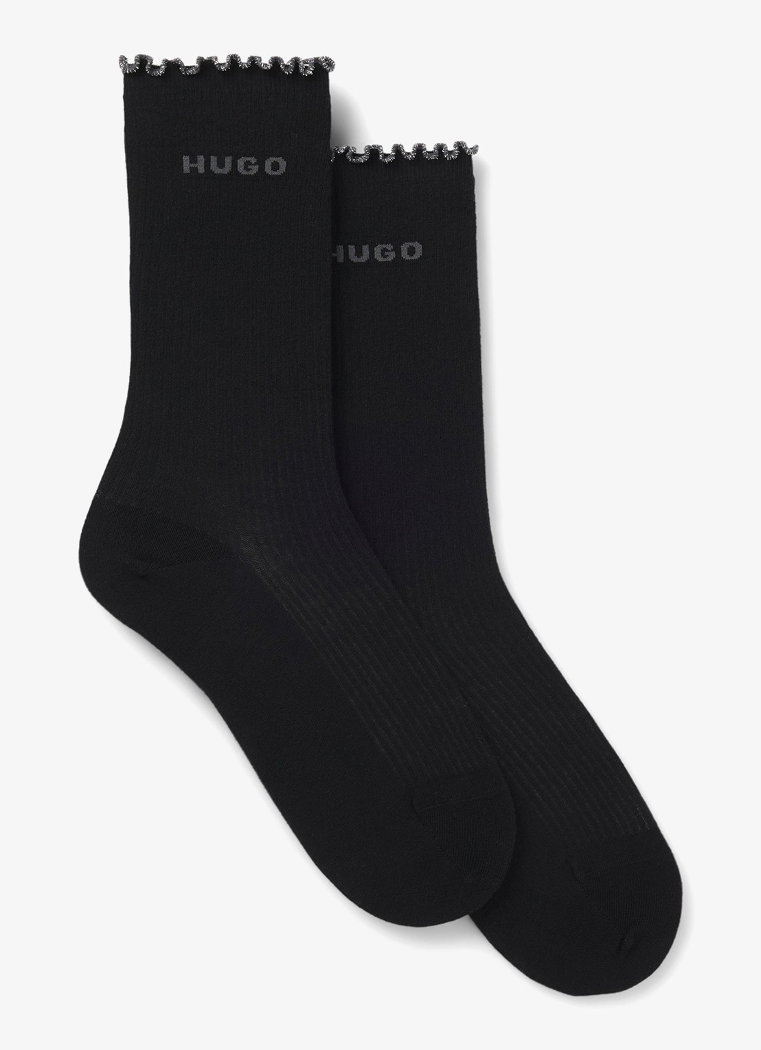 HUGO Sokken met logo in 2-pack - voorkant 3 zwart