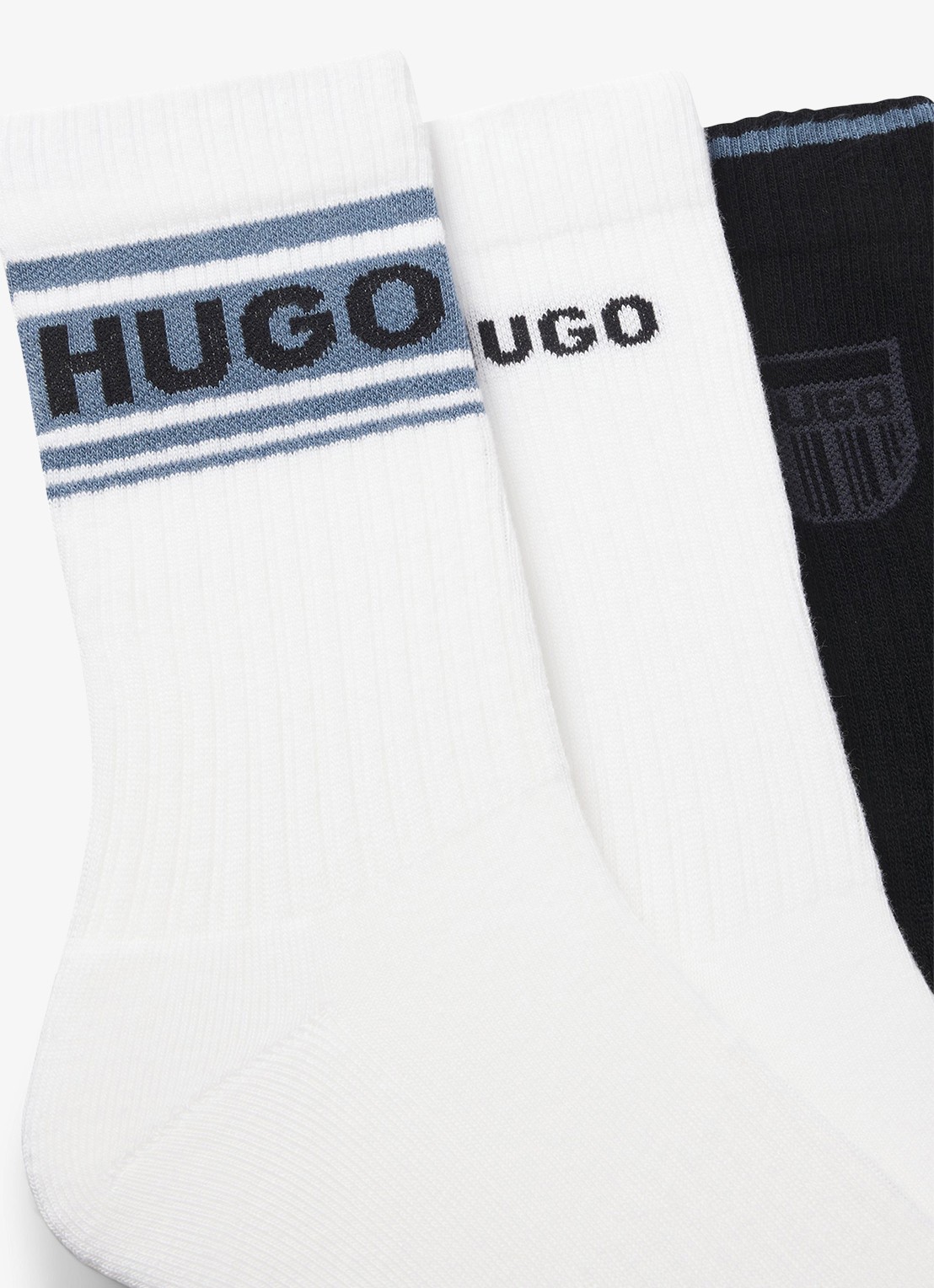 HUGO Sokken met logo in 3-pack   - detail 2 wit