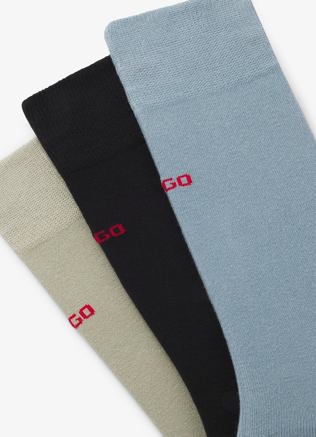HUGO Sokken met logo in 3-pack - detail light/pastel blue-456 / blauw