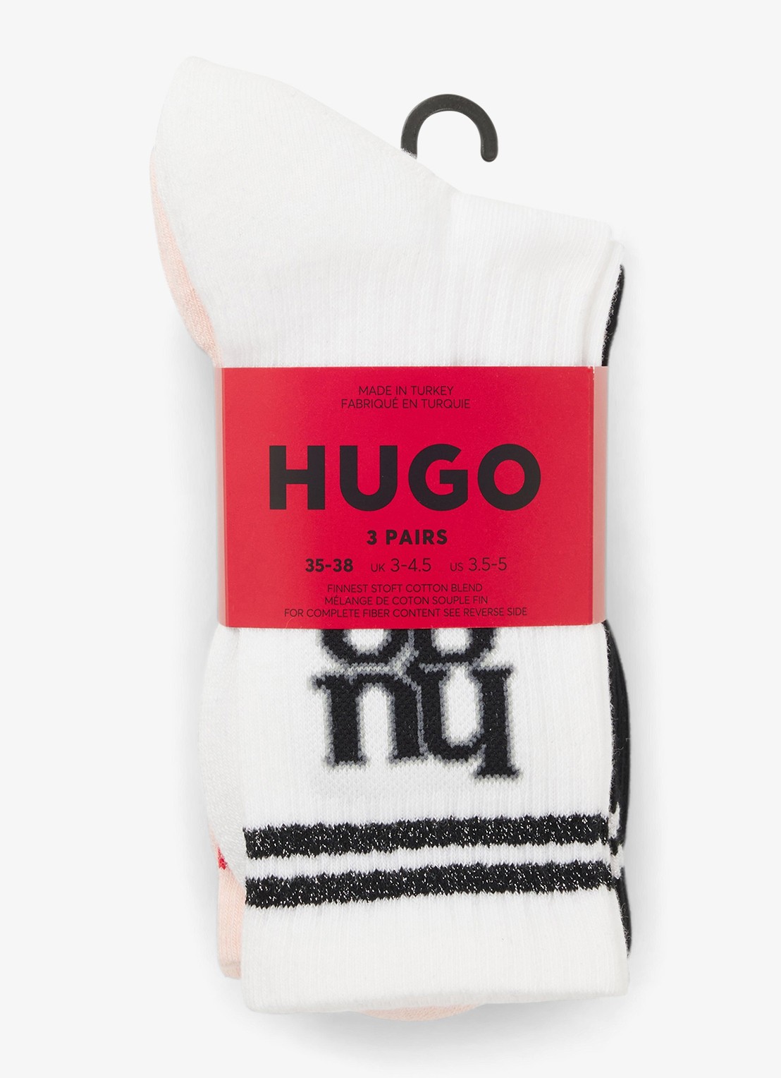 HUGO Sokken met logo in 3-pack  - achterkant roze
