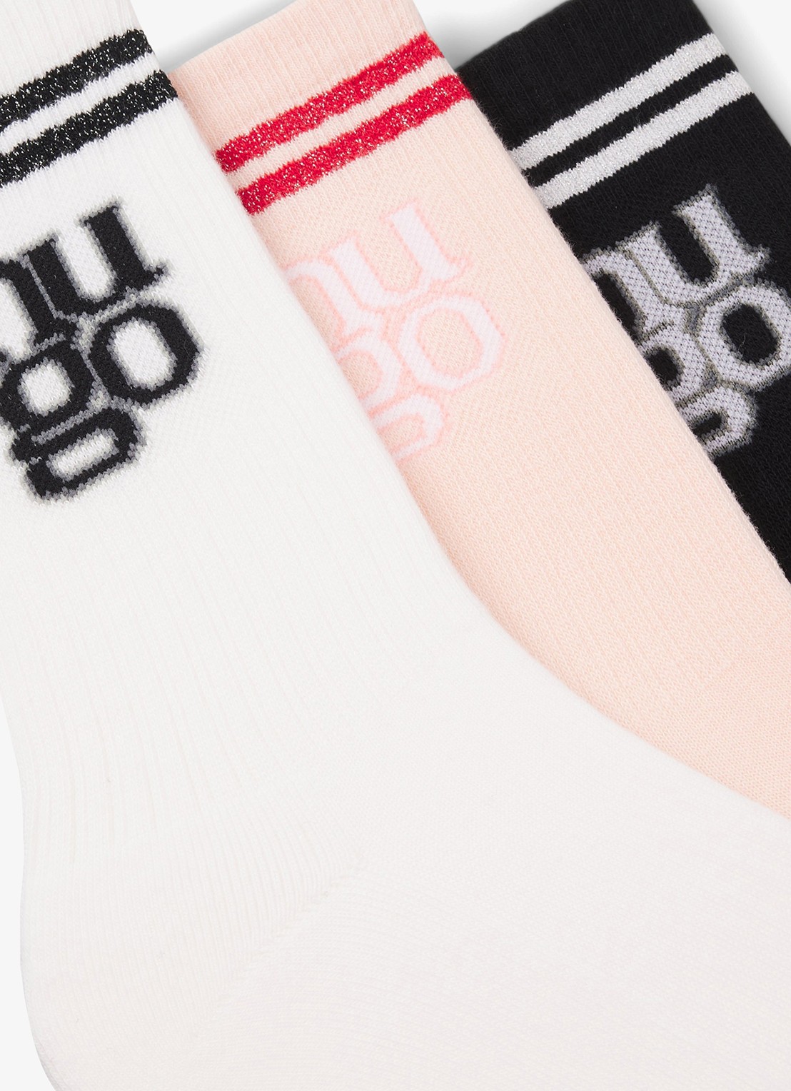 HUGO Sokken met logo in 3-pack  - detail 3 roze