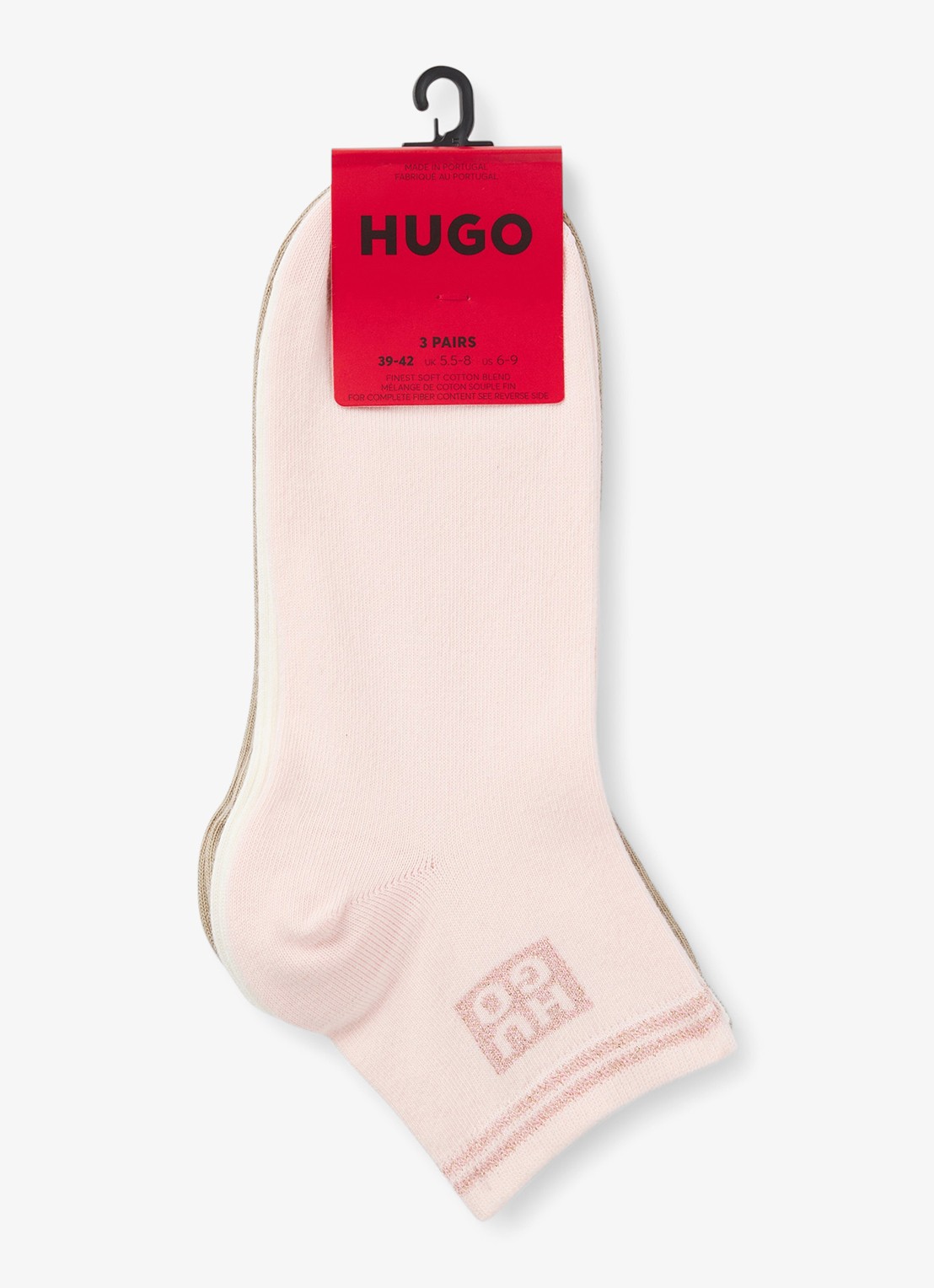 HUGO Sokken met logo in 3-pack - detail 3 lichtroze