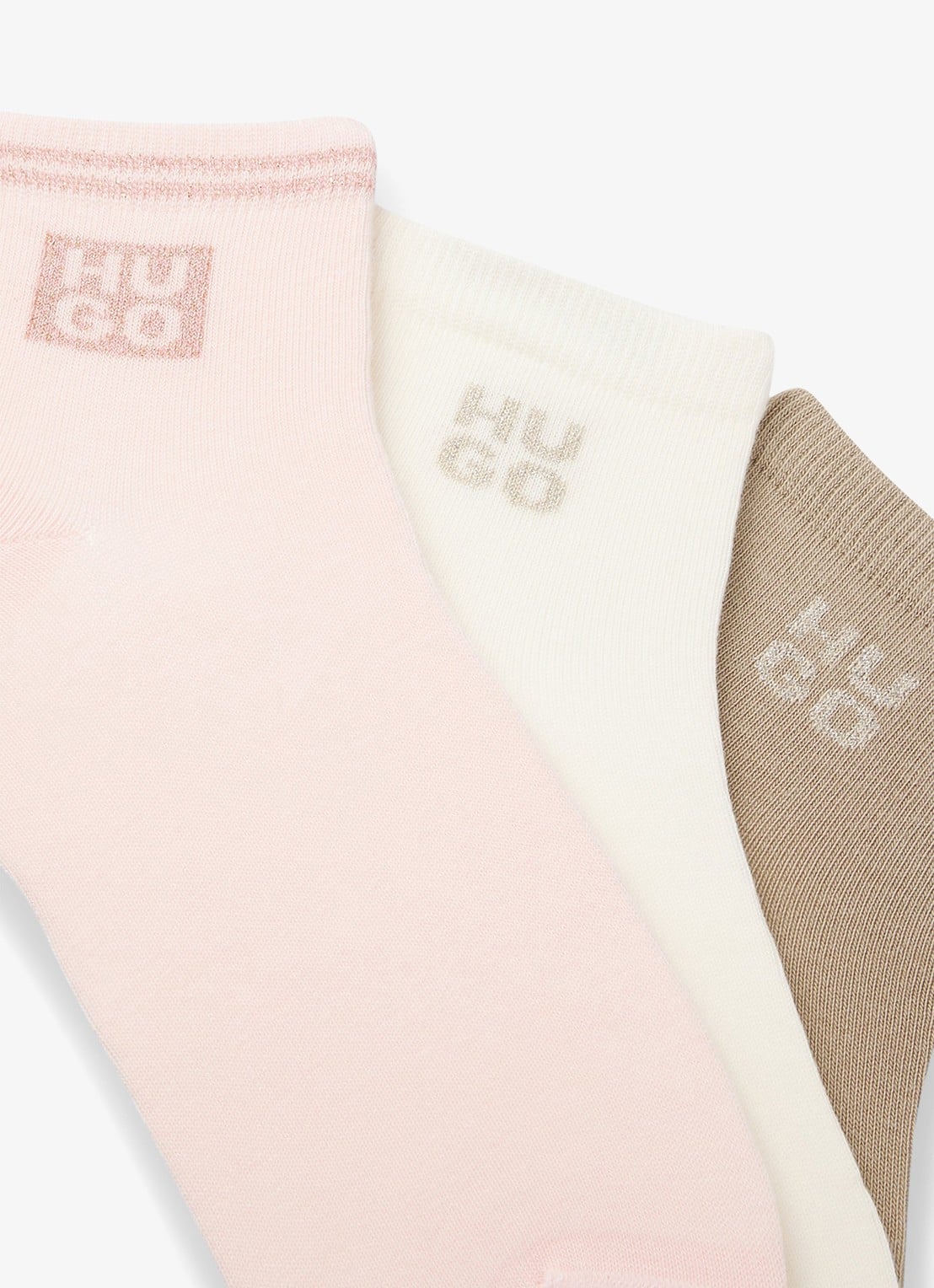 HUGO Sokken met logo in 3-pack - voorkant 2 lichtroze