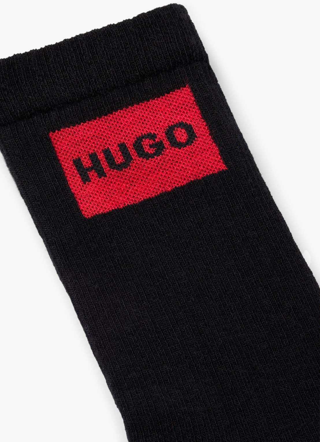 HUGO Sportsokken met logo in 3-pack - detail zwart