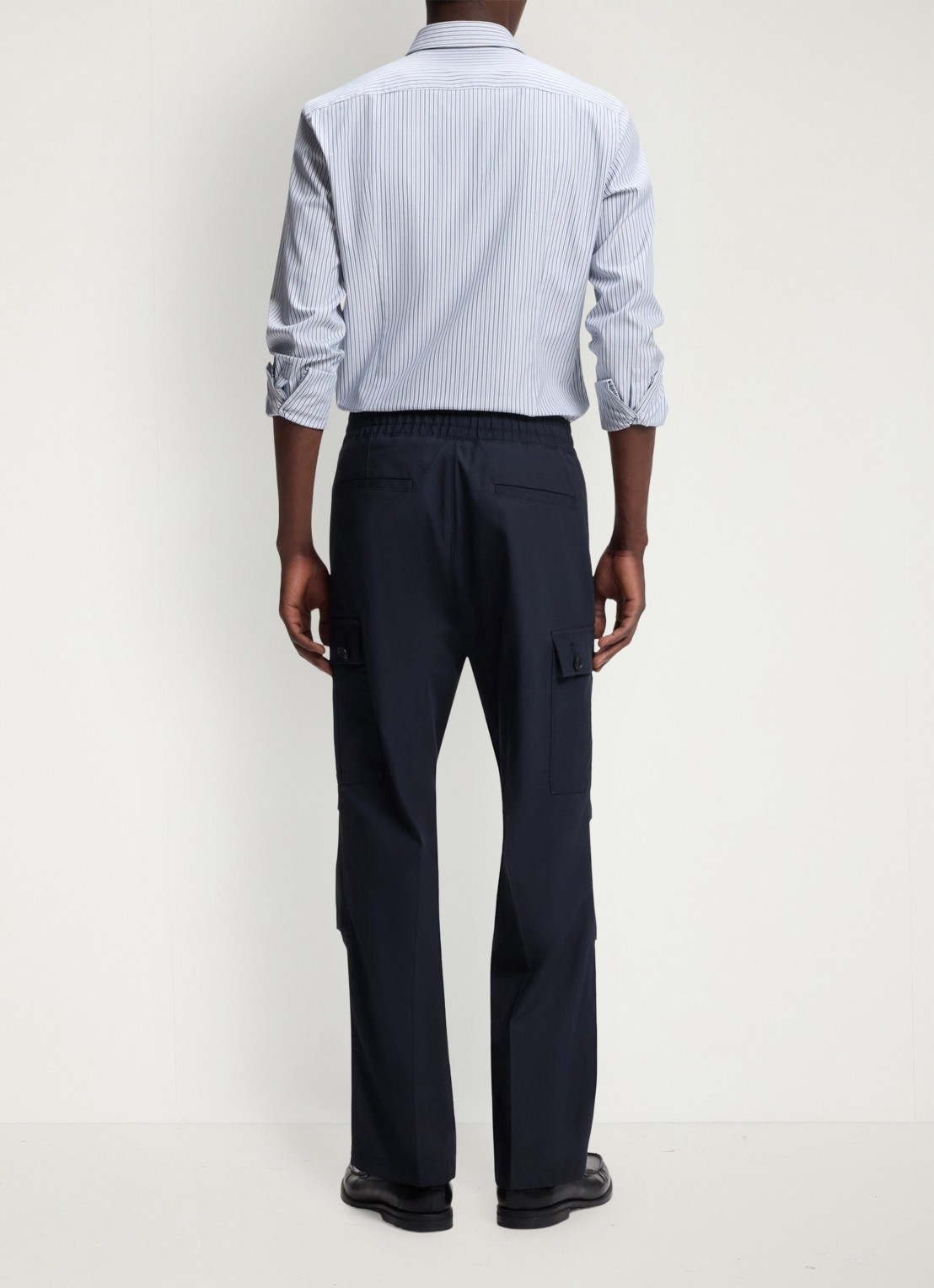 HUGO Straight fit cargobroek met steekzakken - achterkant 4 blauw