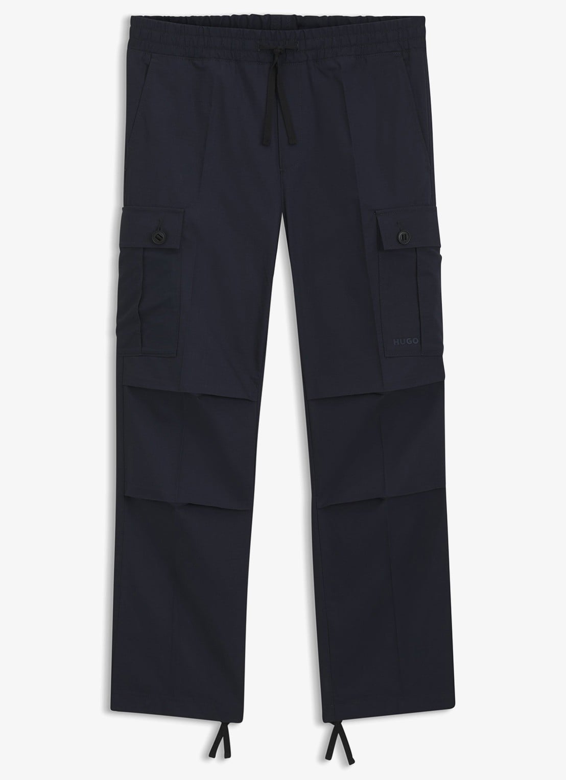 HUGO Straight fit cargobroek met steekzakken - voorkant blauw
