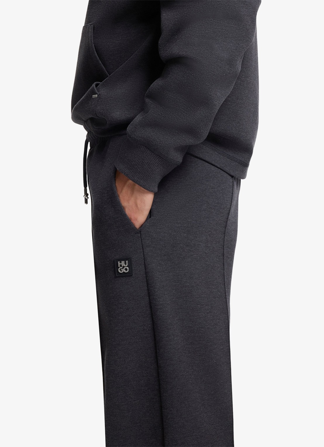 HUGO Straight fit joggingbroek met steekzakken - detail 5 donkergrijs