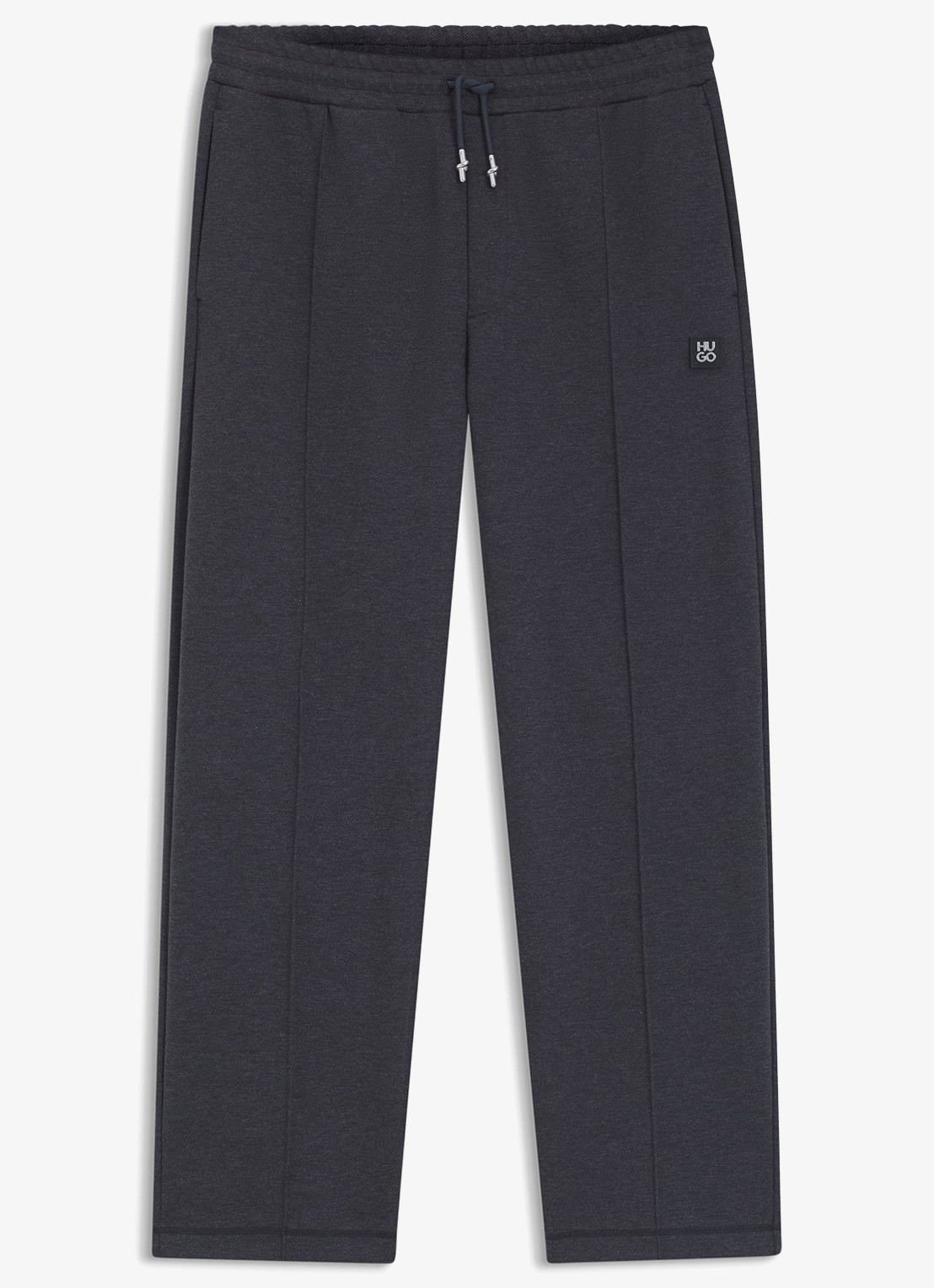 HUGO Straight fit joggingbroek met steekzakken - voorkant donkergrijs