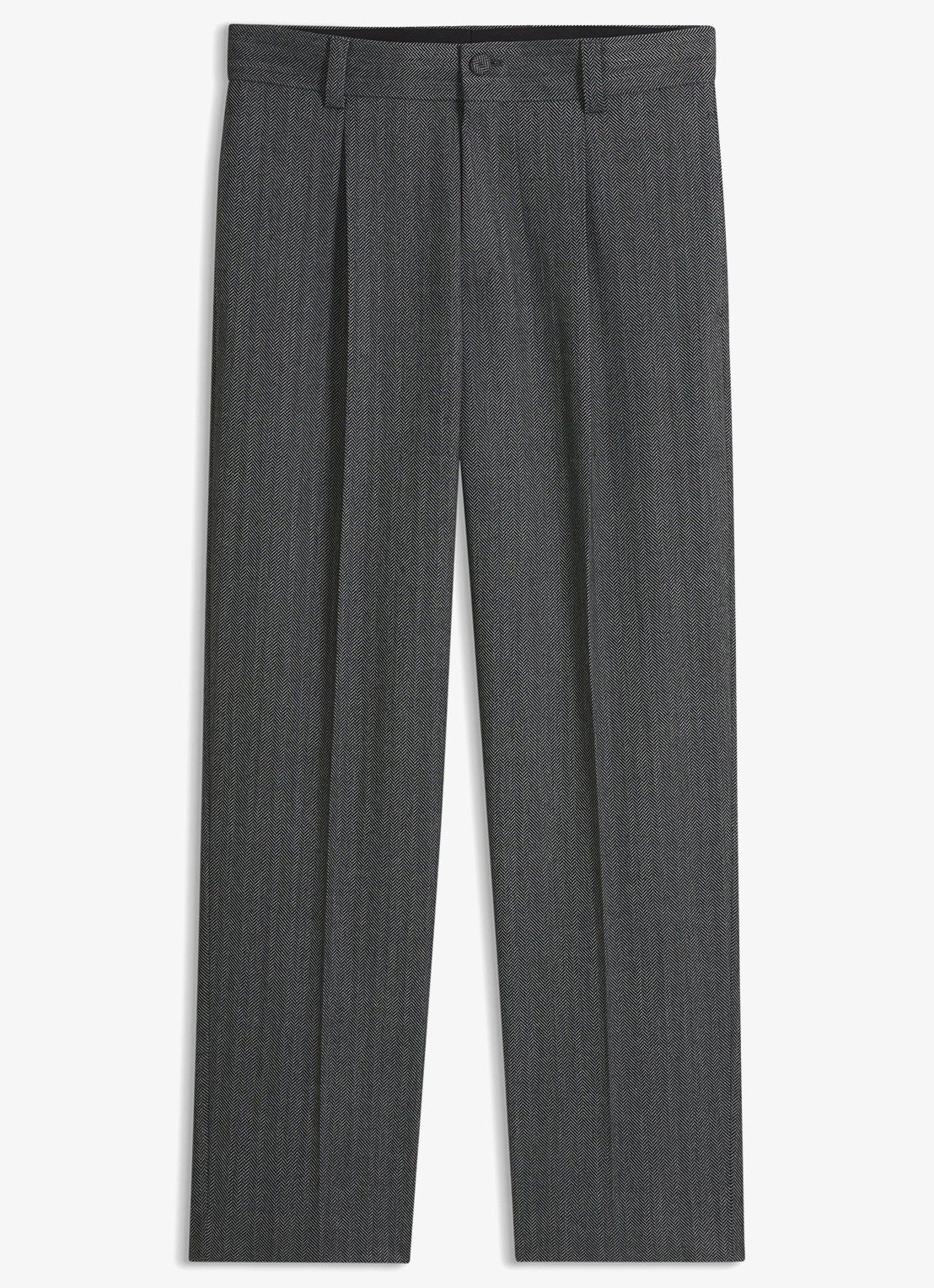 HUGO Straight fit pantalon met structuur - voorkant 5 donkergrijs