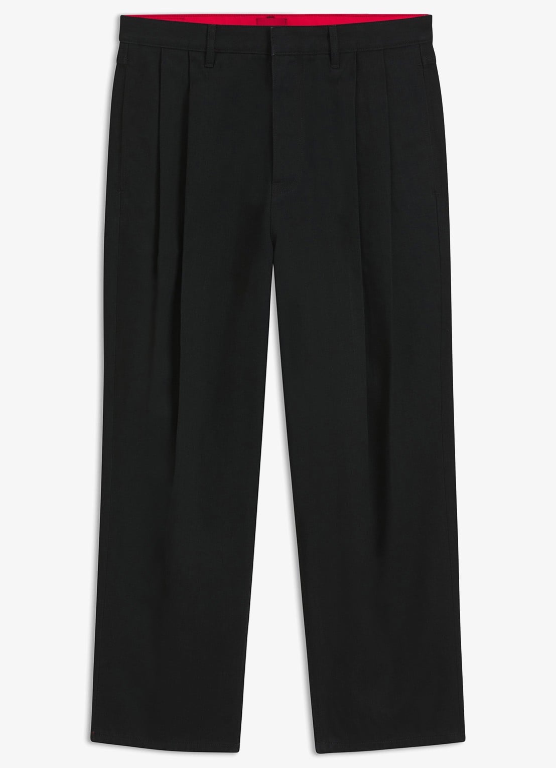 HUGO Straight leg jeans met steekzakken - voorkant 2 zwart