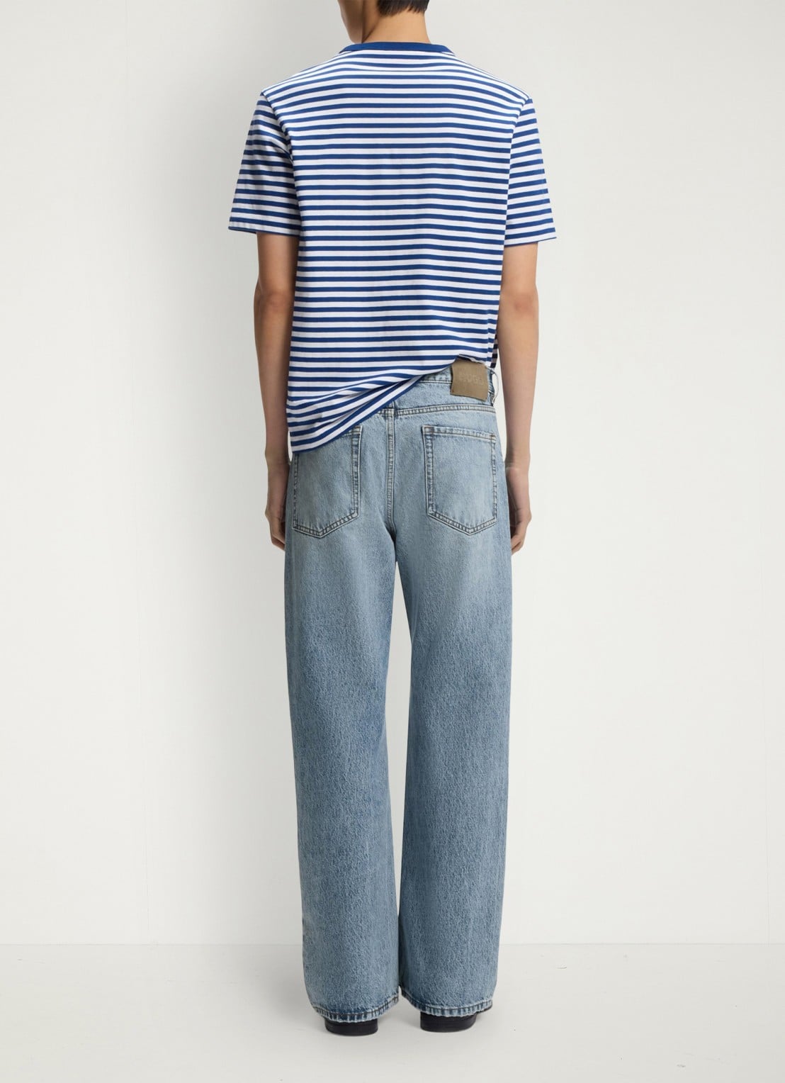 HUGO Straight leg jeans met steekzakken - achterkant 3 denim