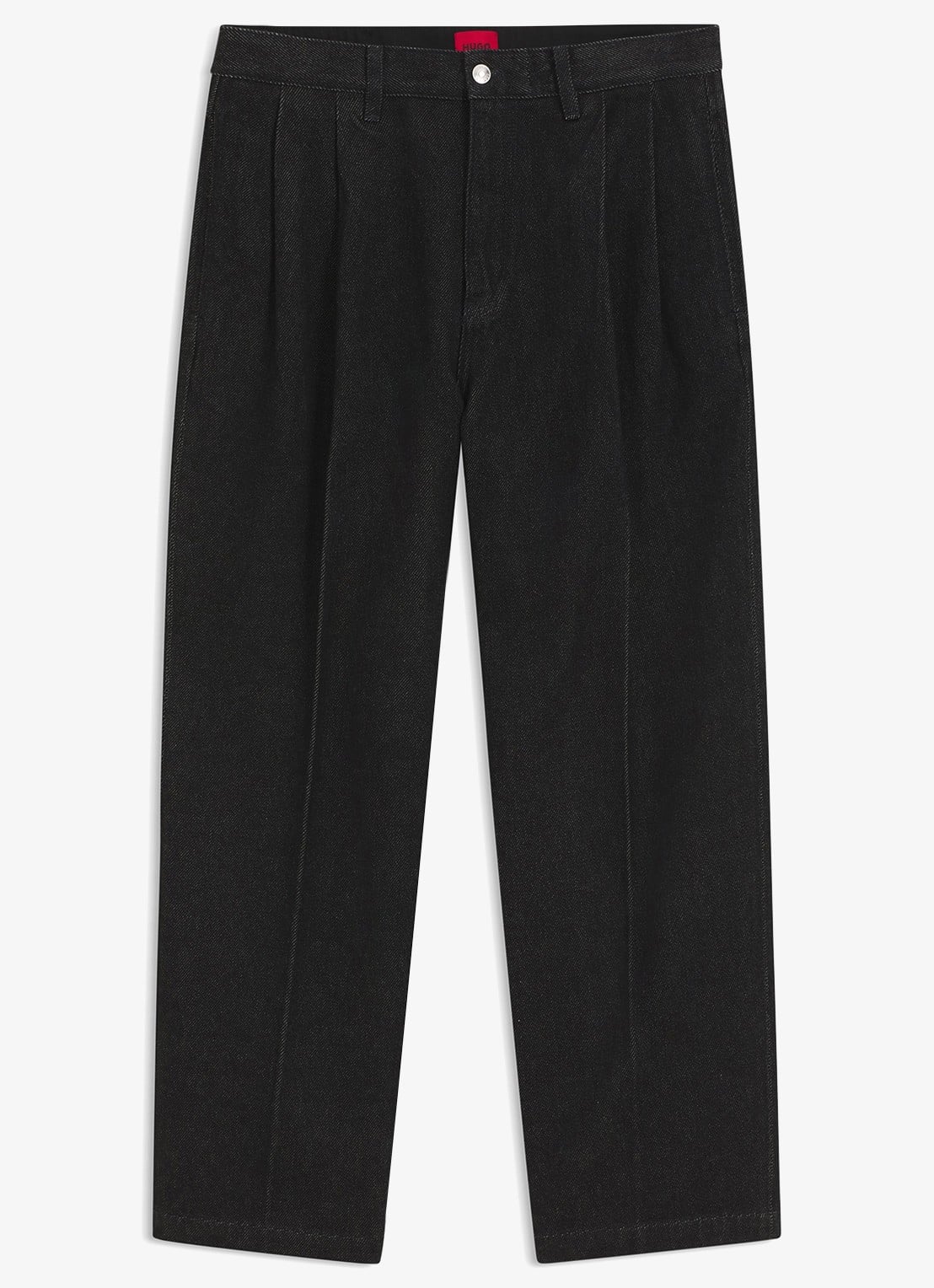HUGO Straight leg jeans met steekzakken - voorkant zwart