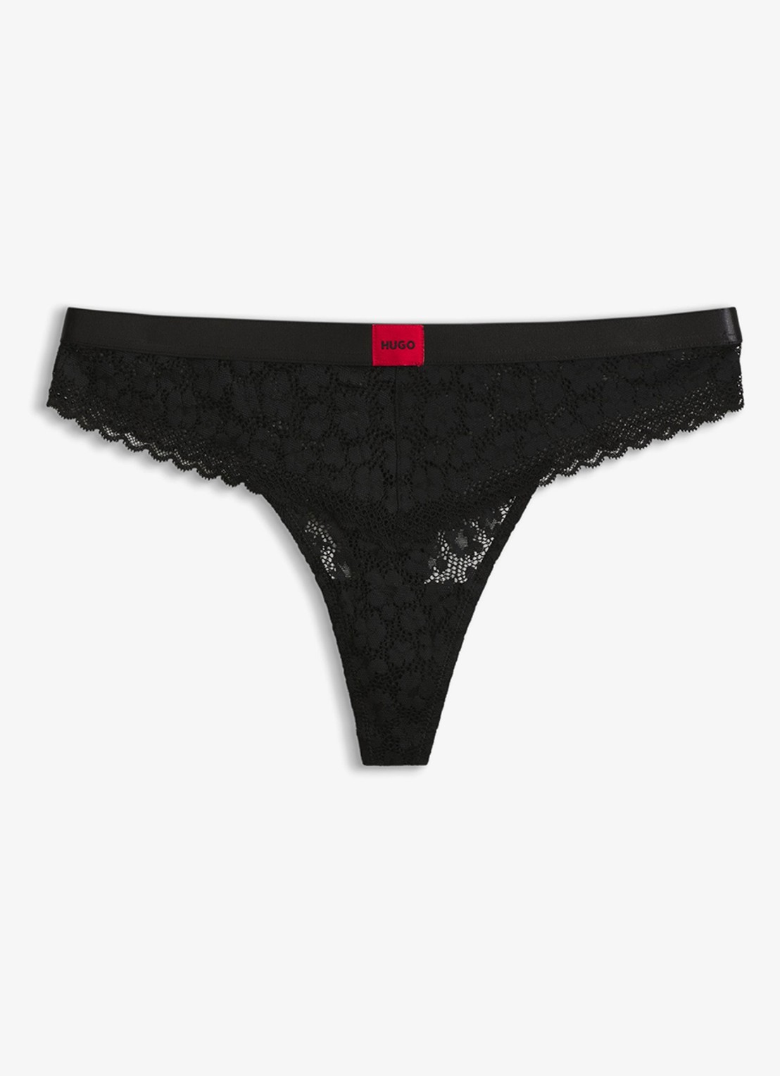 HUGO String met kant - voorkant 5 zwart