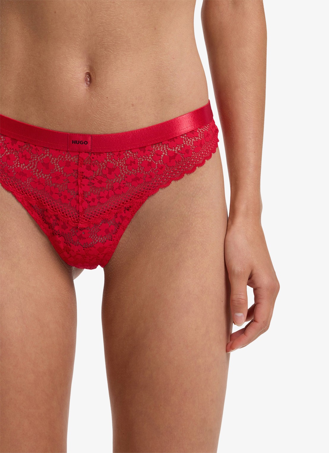 HUGO String met kant - detail 3 rood