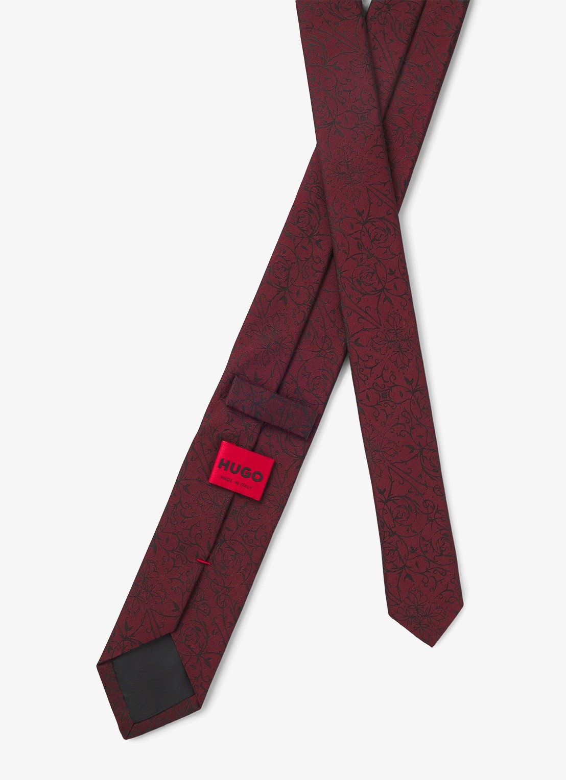 HUGO Stropdas in zijdeblend - achterkant 3 dark pink-654 / roze