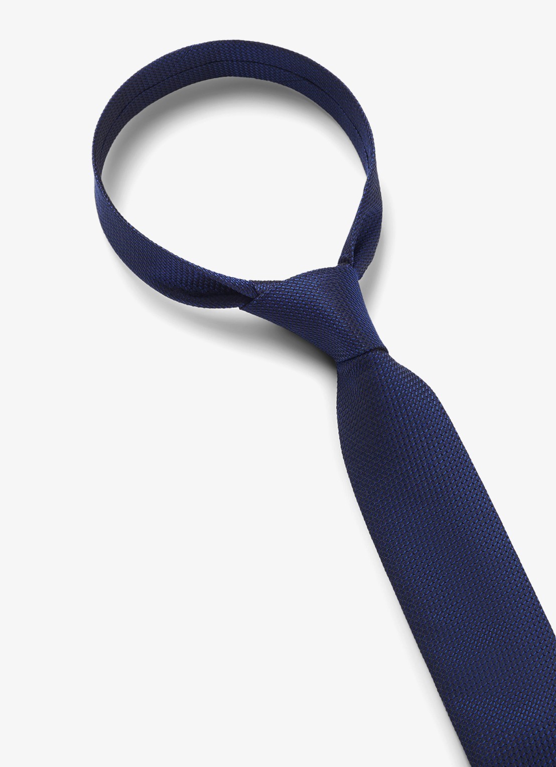 HUGO Stropdas van zijde met jacquard dessin - detail 5 donkerblauw
