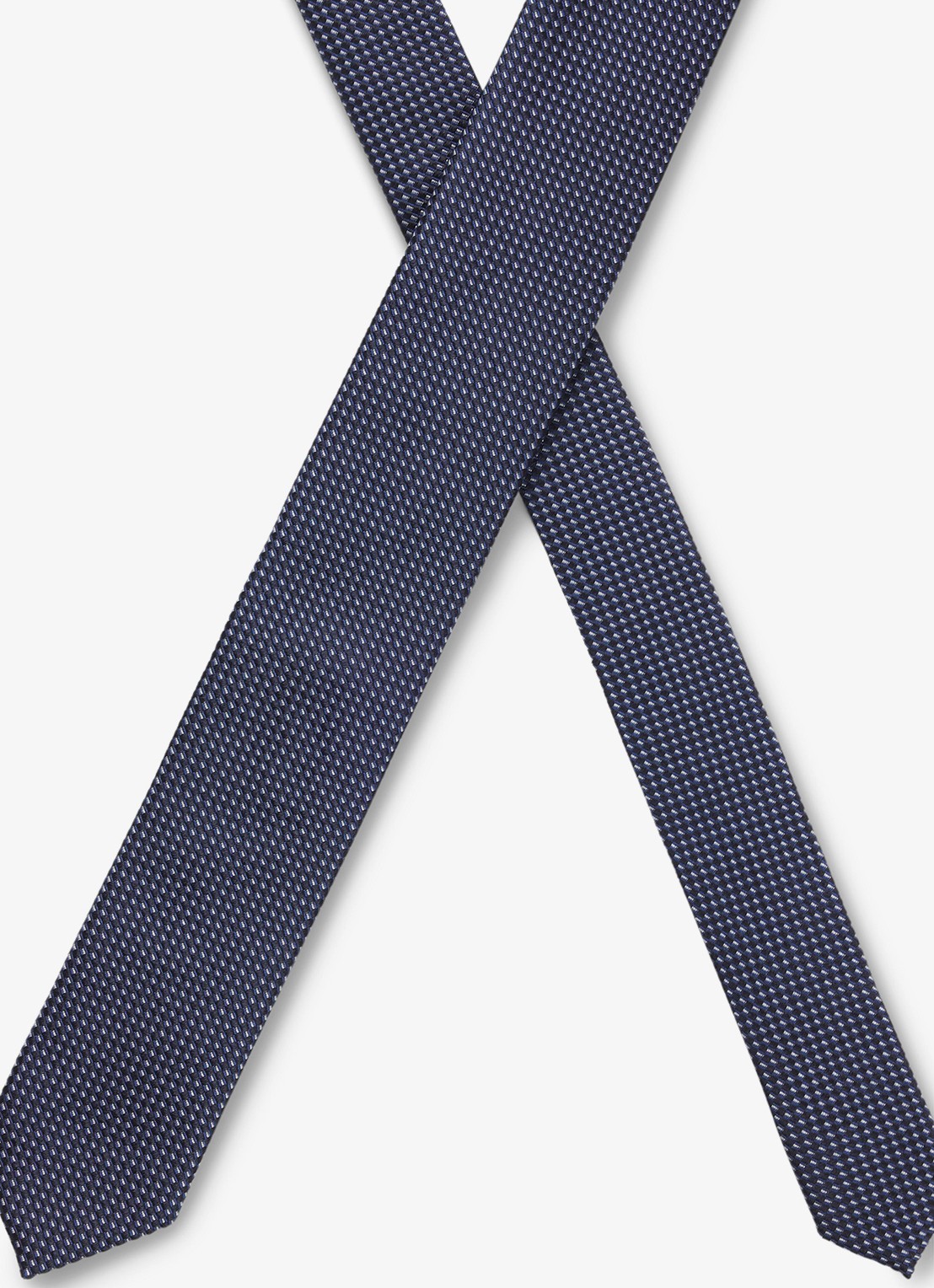 HUGO Stropdas van zijde met stippenprint - detail 4 blauw
