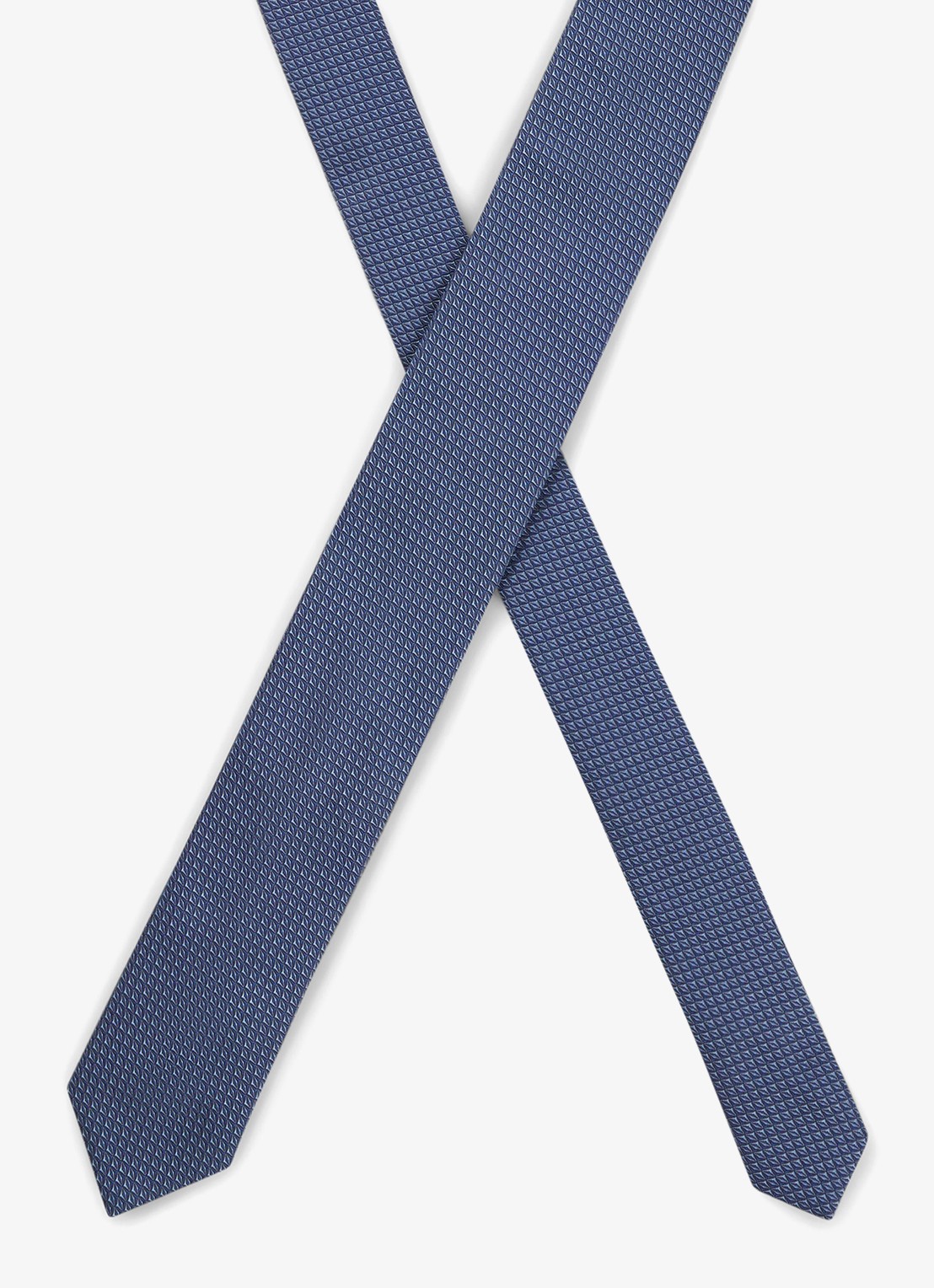 HUGO Stropdas van zijde - detail 2 navy-413 / blauw