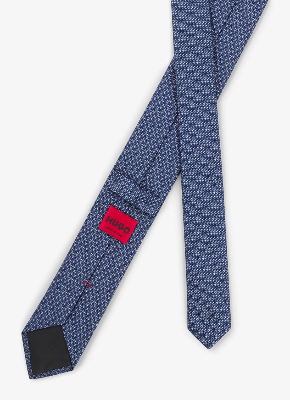 HUGO Stropdas van zijde - detail 4 navy-413 / blauw
