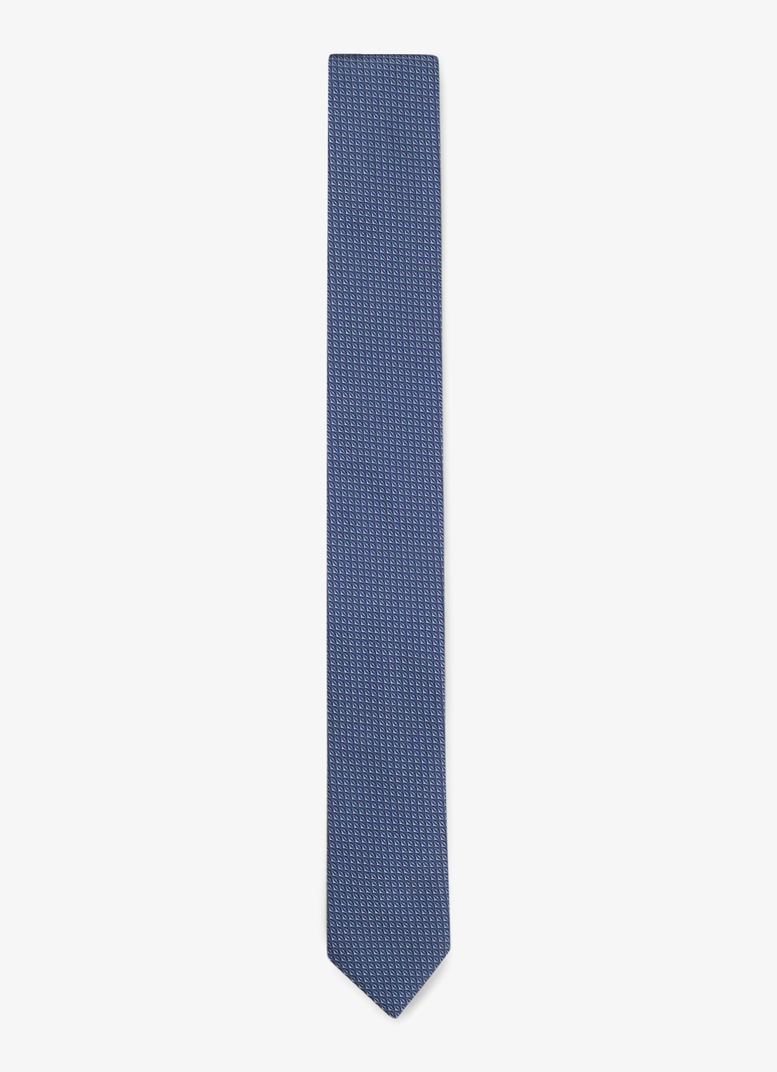 HUGO Stropdas van zijde - voorkant 5 navy-413 / blauw