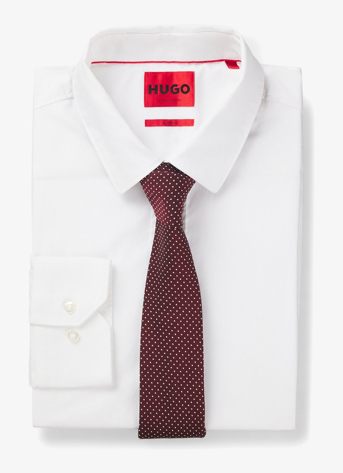 HUGO Stropdas - voorkant 5 dark pink-654 / roze