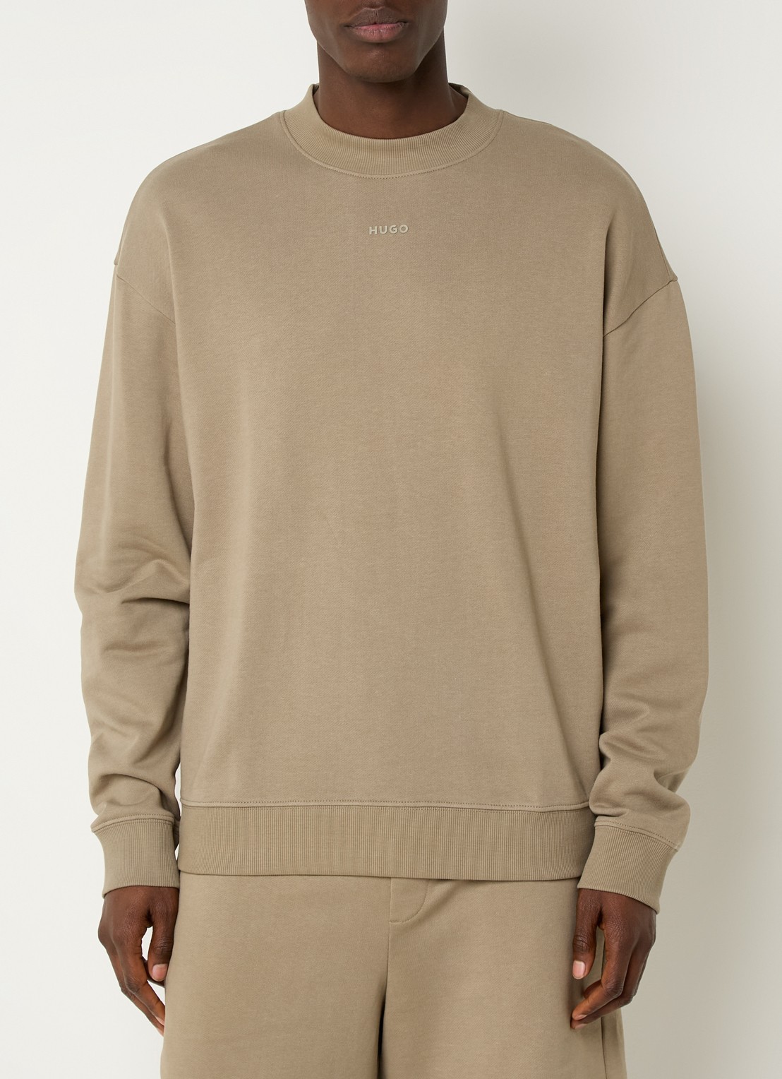 HUGO Sweater met logo - detail 3 medium brown-219 / bruin