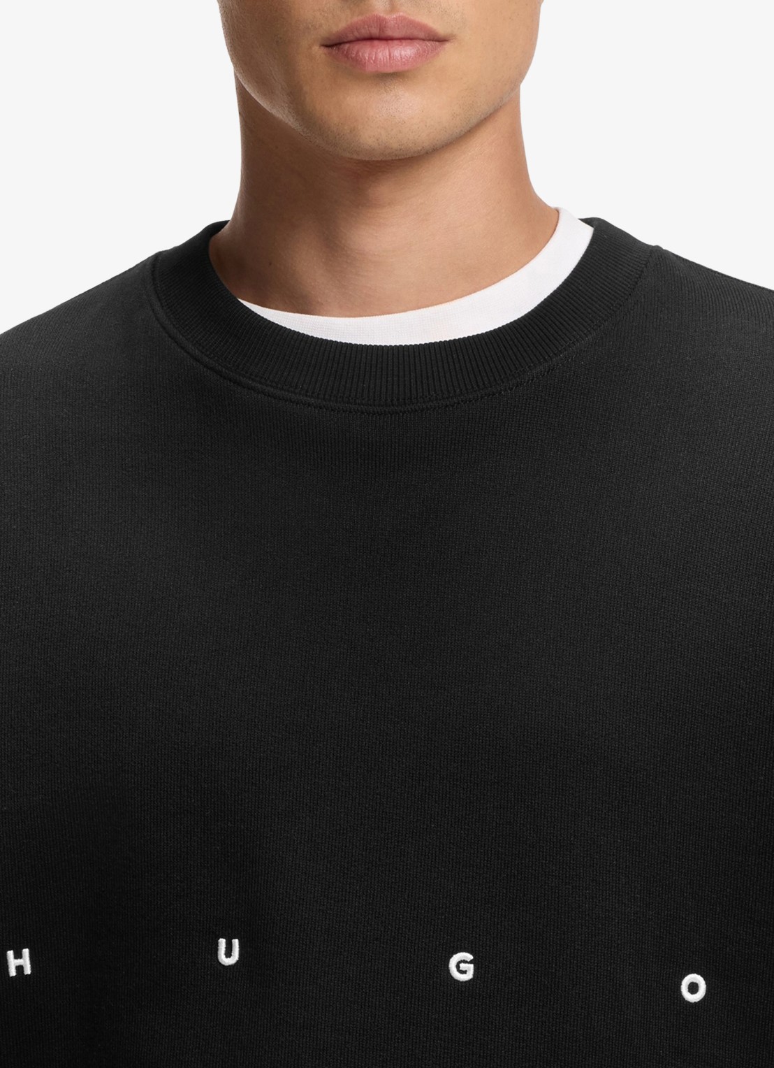HUGO Sweater met logo - detail 5 zwart