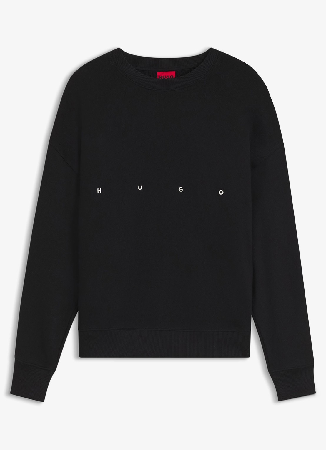 HUGO Sweater met logo - voorkant zwart