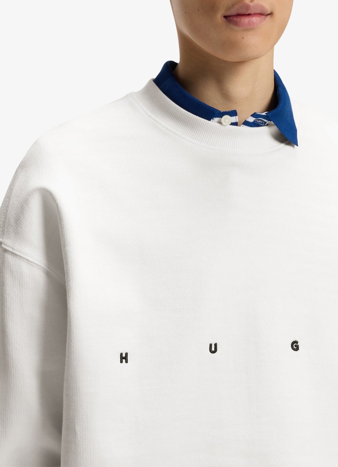 HUGO Sweater met logo - detail 5 creme