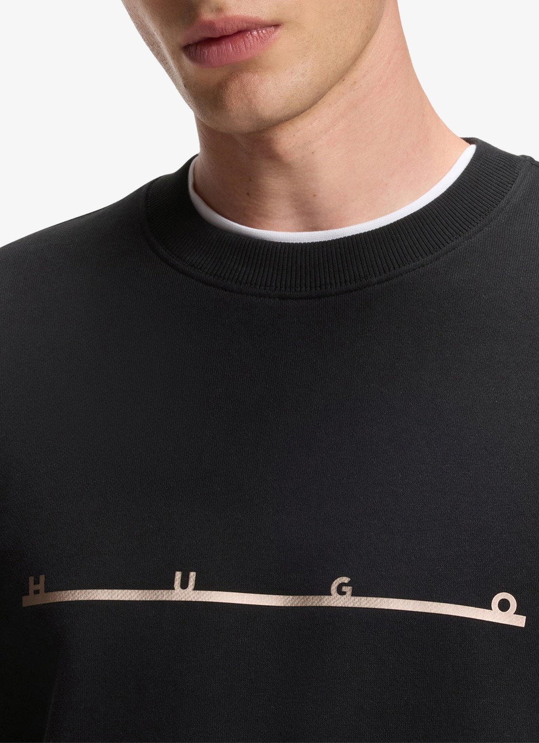 HUGO Sweater met logo - detail 2 zwart