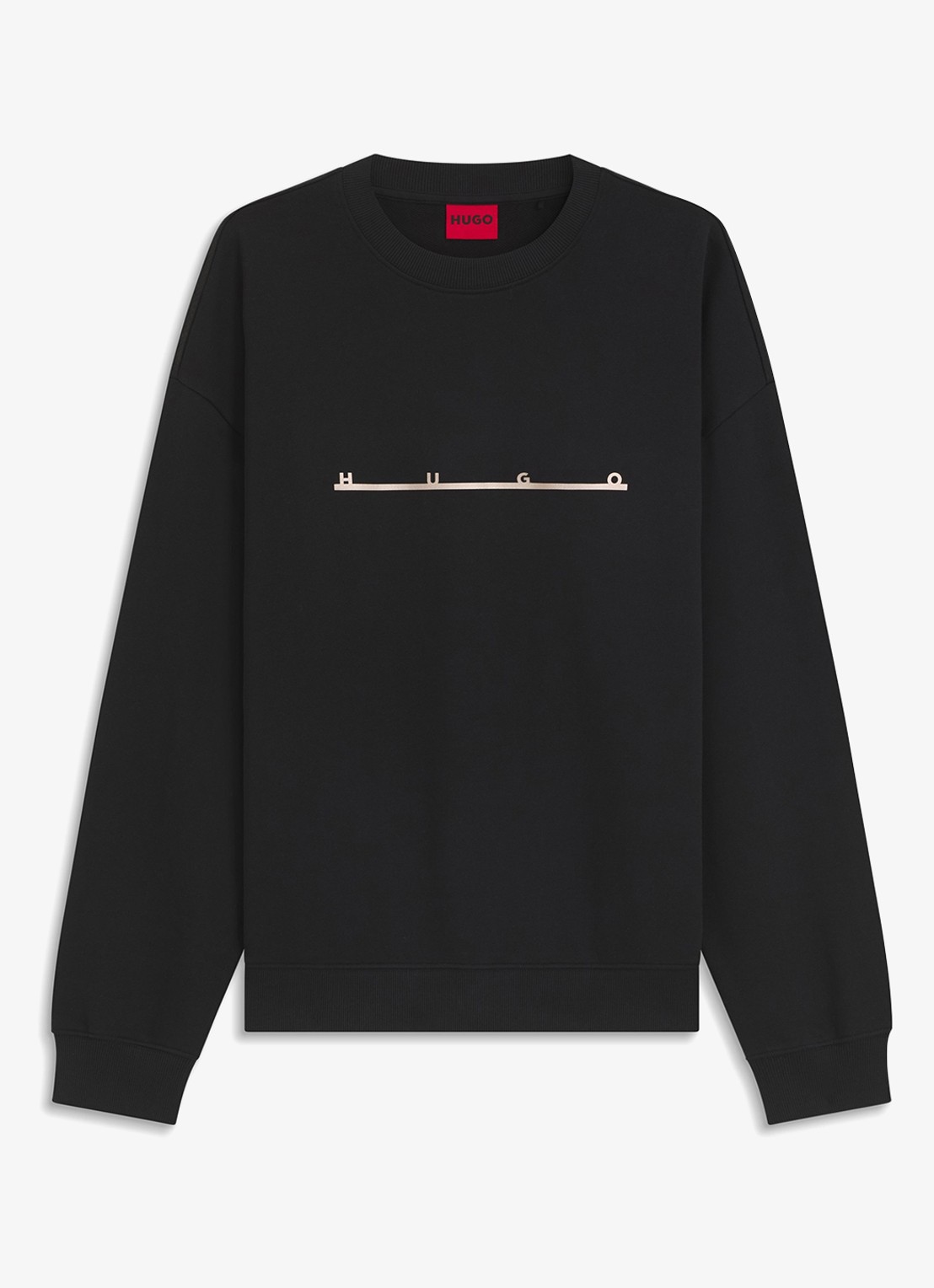 HUGO Sweater met logo - voorkant zwart
