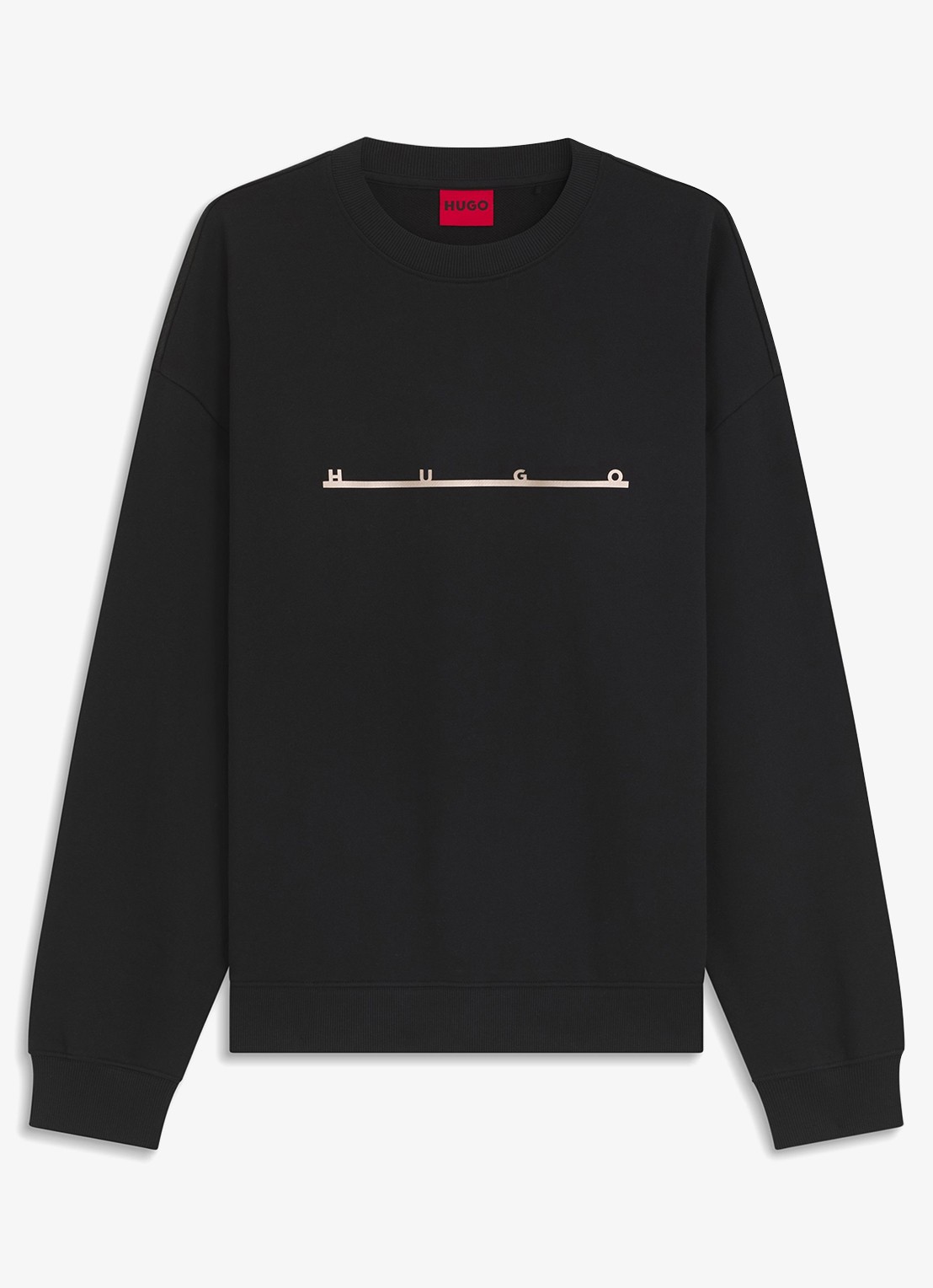 HUGO Sweater met logo - voorkant 4 zwart