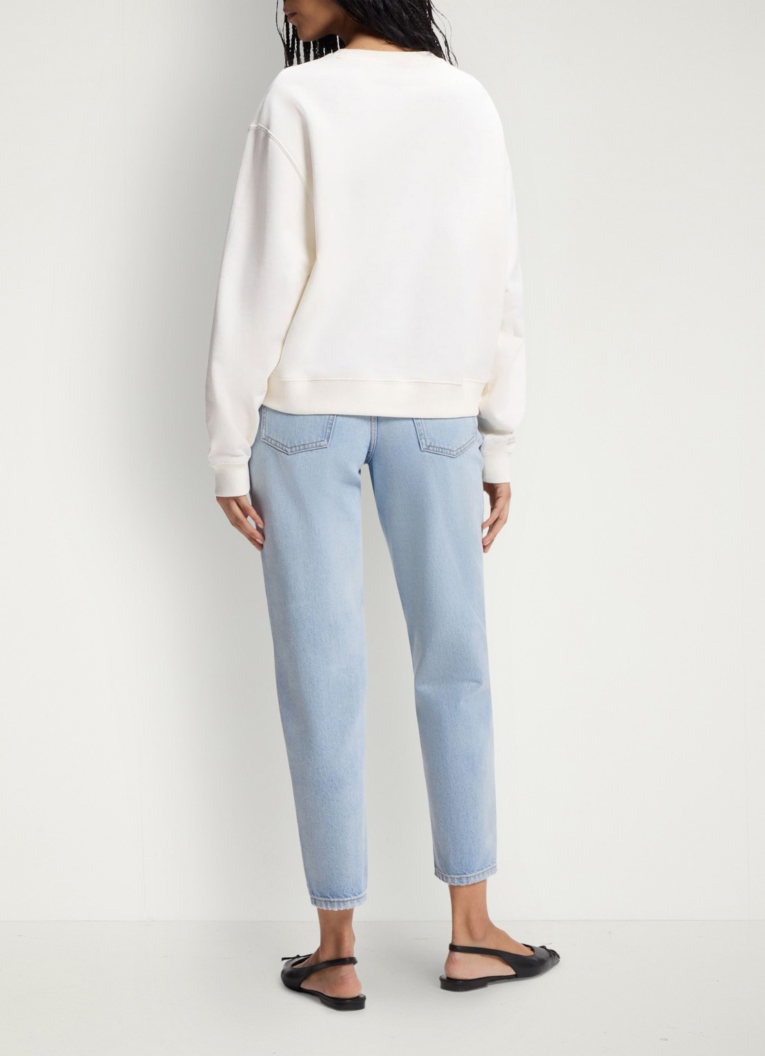 HUGO Sweater met logo - achterkant gebroken wit