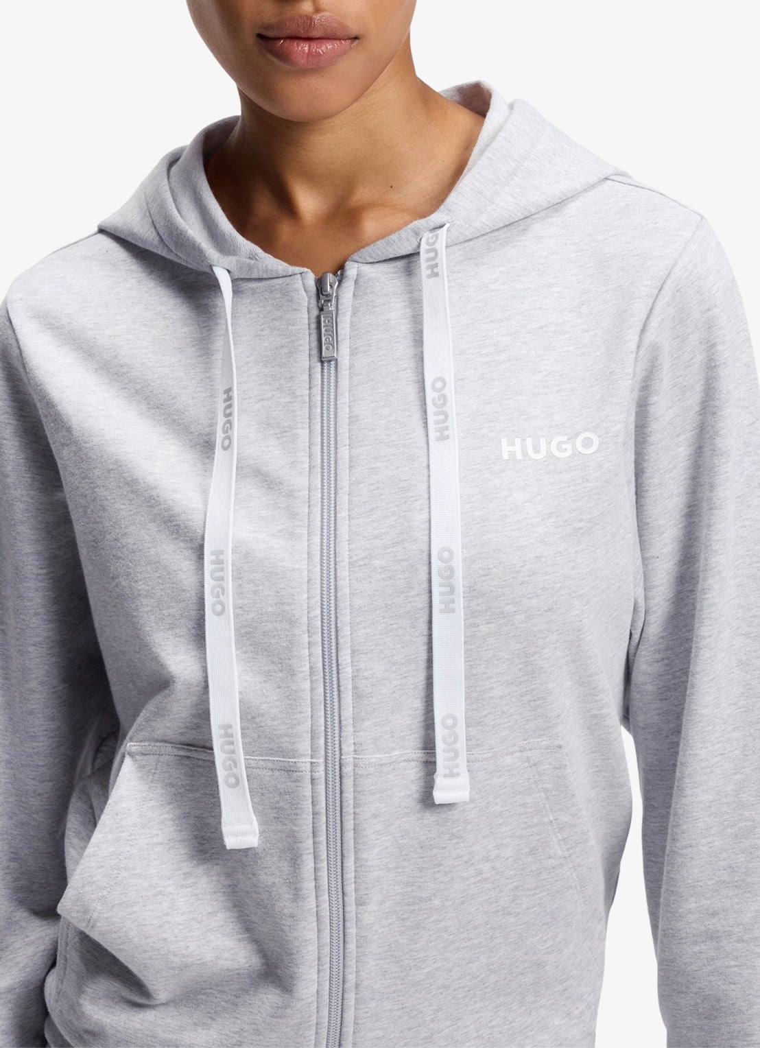 HUGO Sweatvest met capuchon - detail 5 grijs