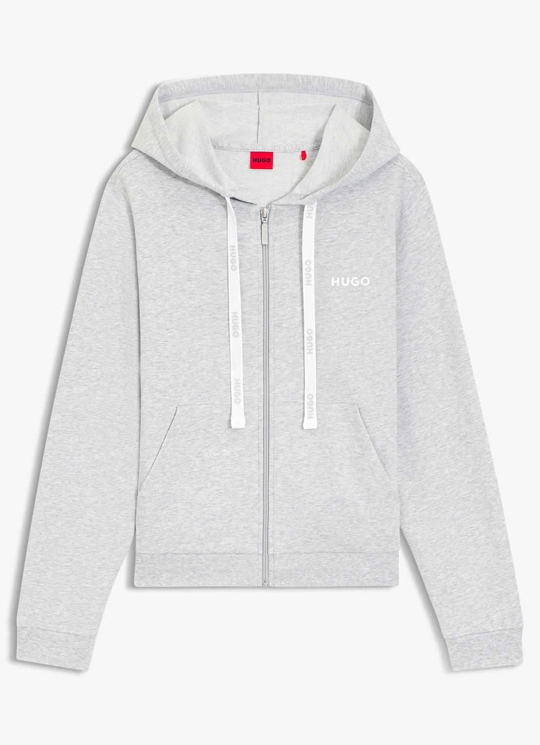 HUGO Sweatvest met capuchon - voorkant grijs