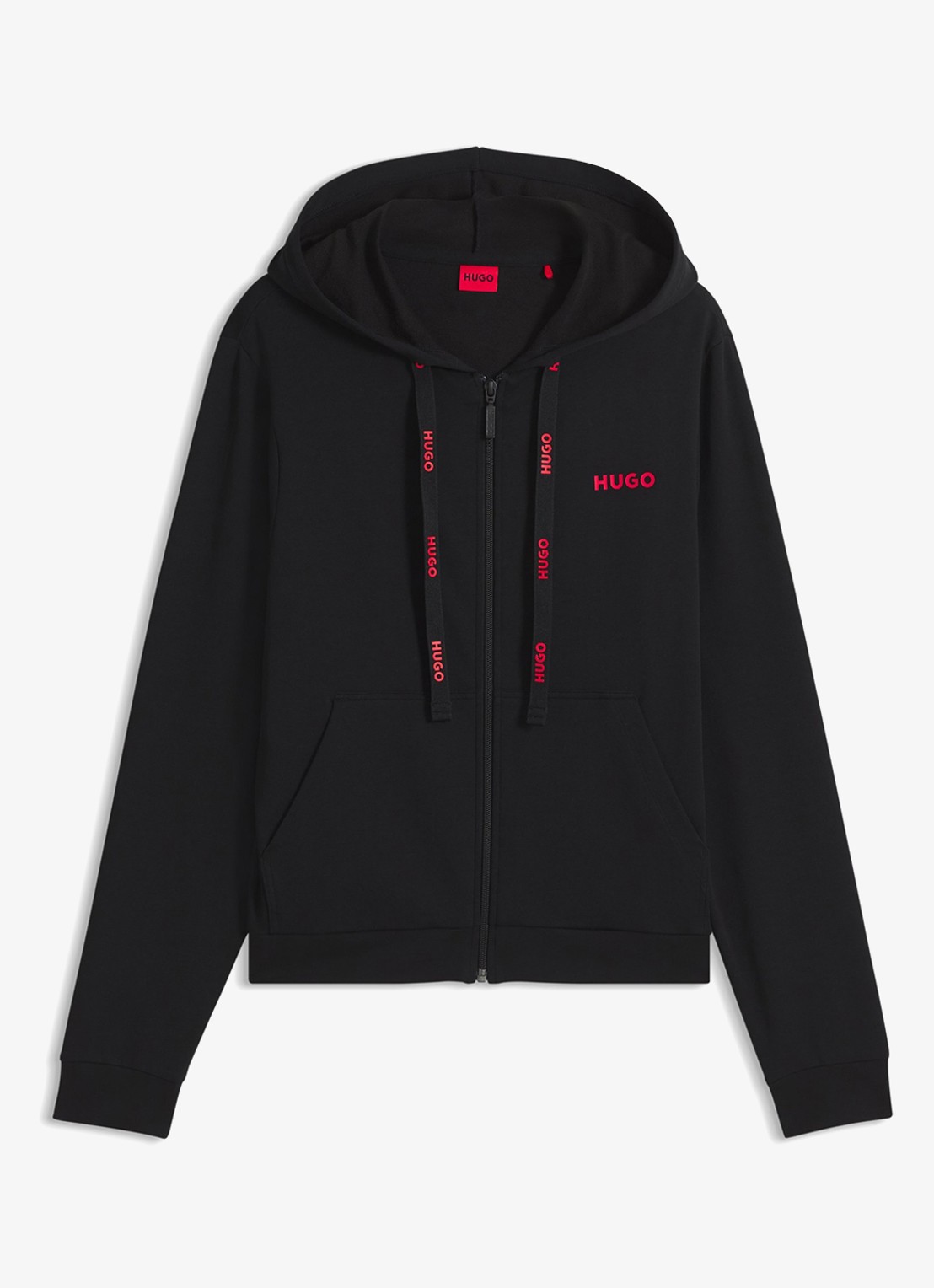 HUGO Sweatvest met capuchon - voorkant 3 zwart