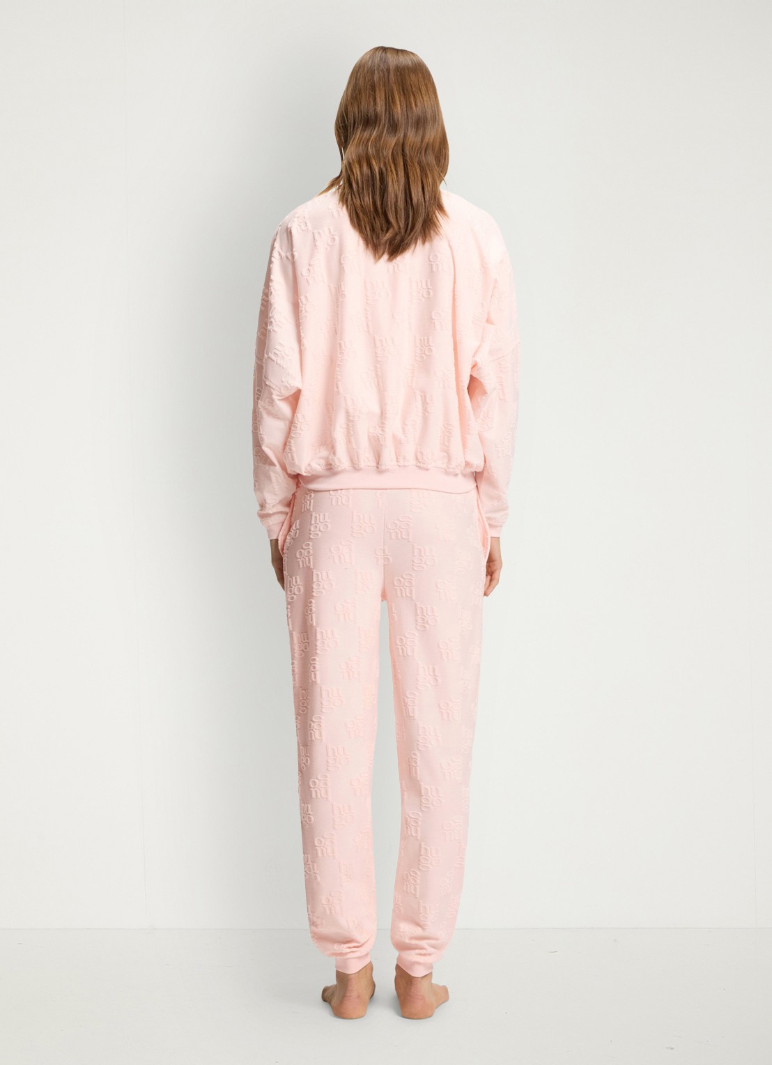HUGO Sweatvest met logo - achterkant 5 light/pastel pink-688 / roze
